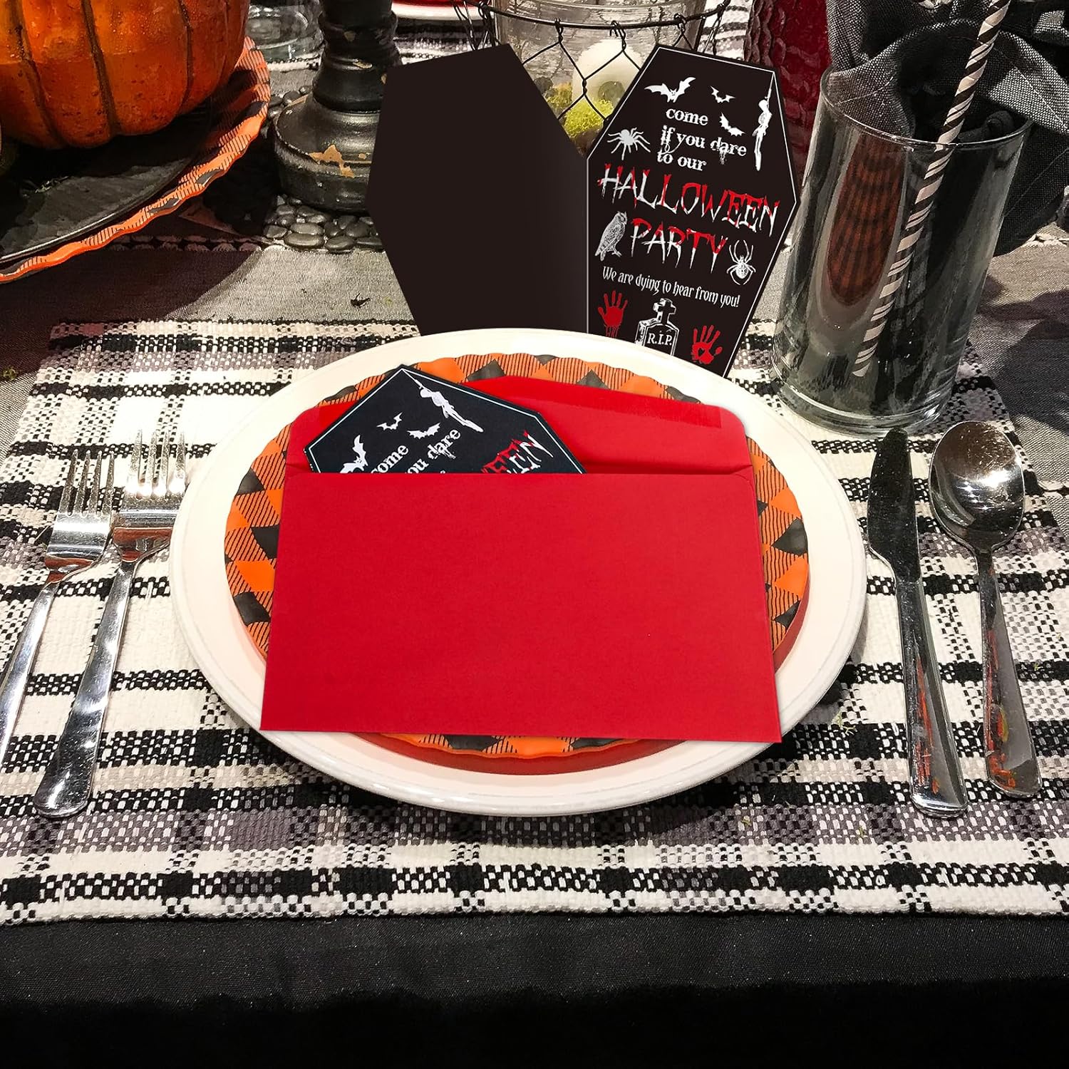 Halloween Party Invitation Cards and Envelopes 20 Pieces