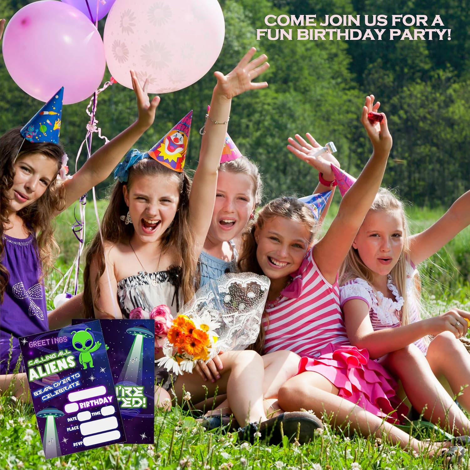 Space Aliens Birthday Invitations With Envelopes 20 Piece