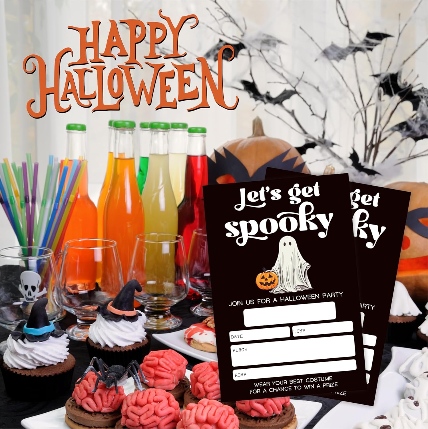 EXW Halloween Party Invitations With Envelopes - 20 Set 1