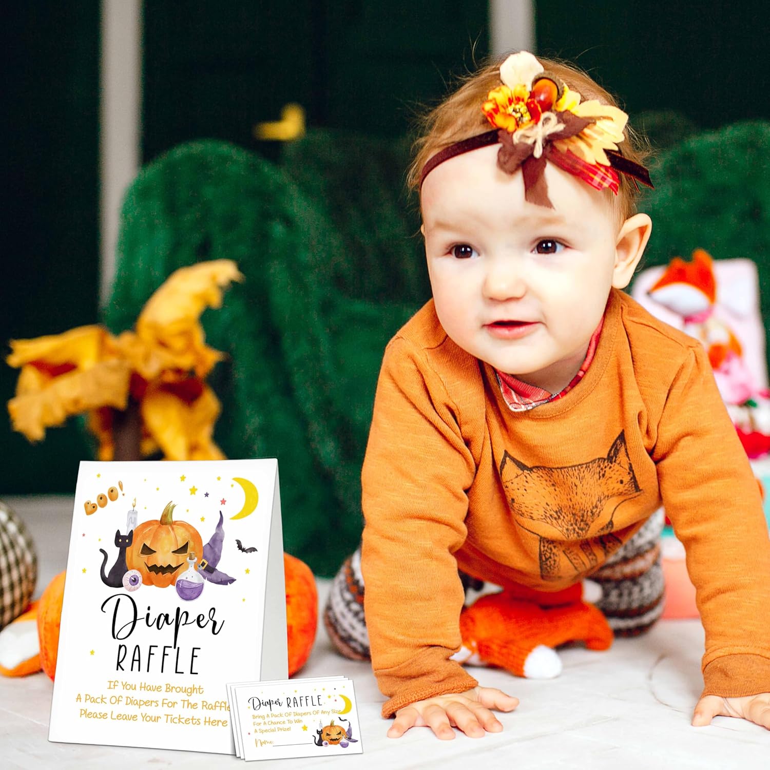 Halloween Diaper Raffle Game Sign And Tickets 1