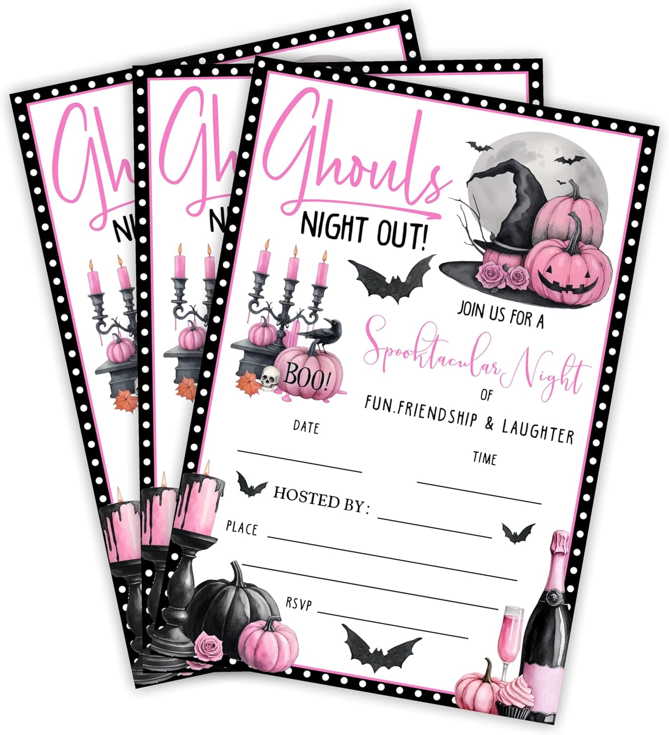 EXW Halloween Party Invitations With Envelopes - Ghouls Night Out