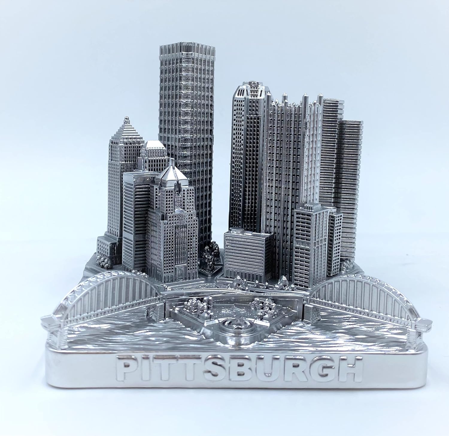 Pittsburgh 3D City Famous Building Model Statue Silver 4 Inch