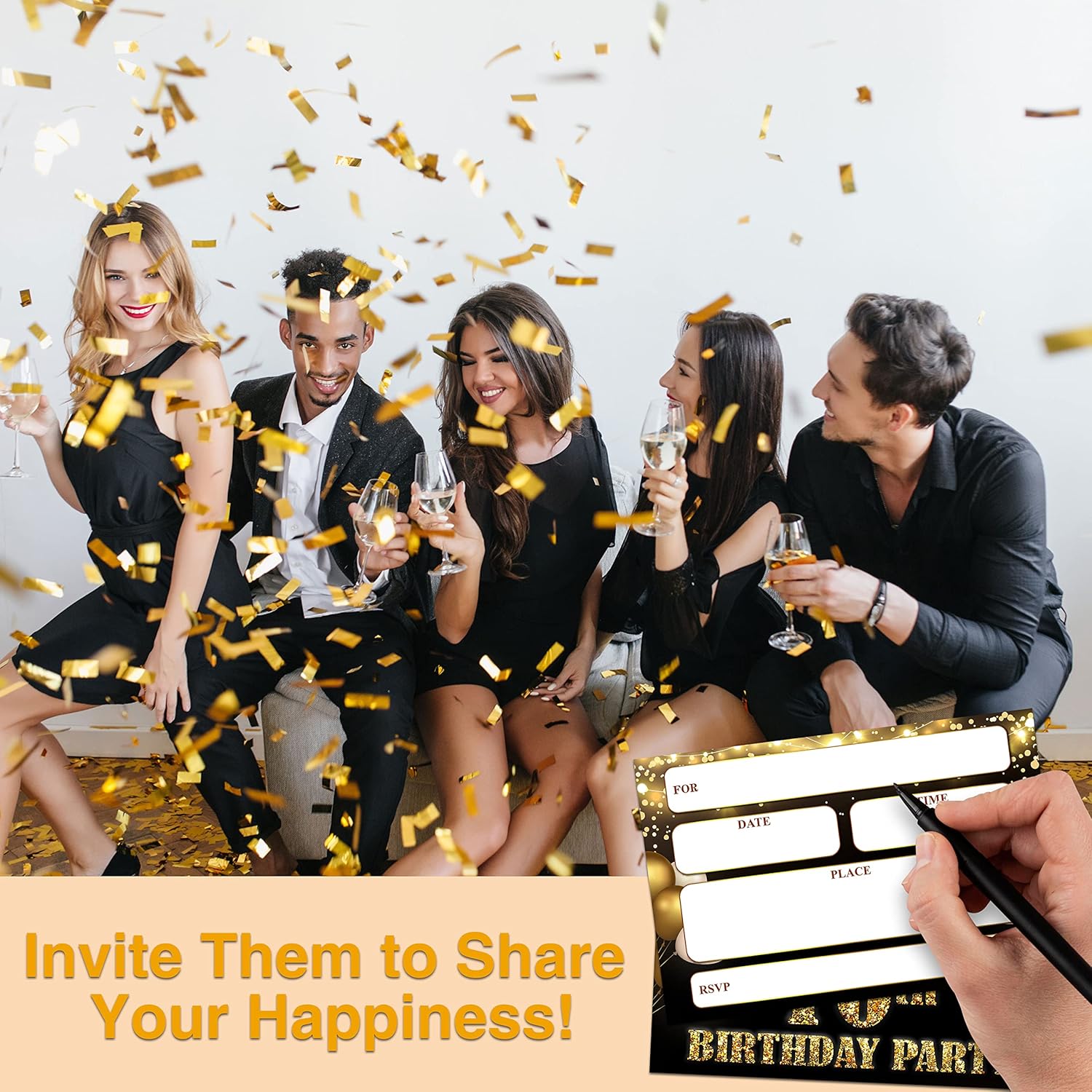 YSTEP 70th Birthday Party Invitations Foil Balloon Cards