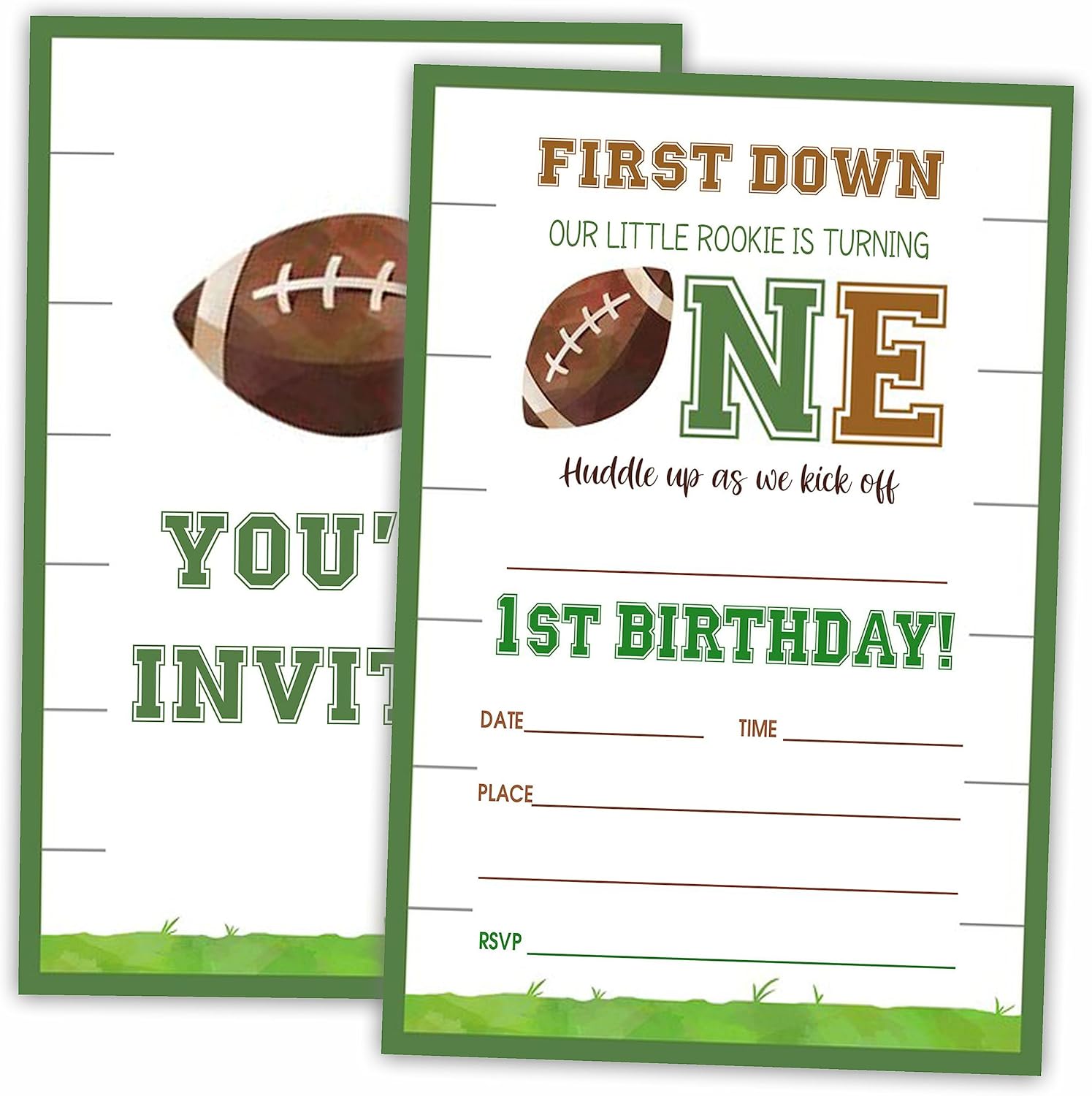 AWSICE Football Birthday Party Invitations 20 Pack with Envelopes