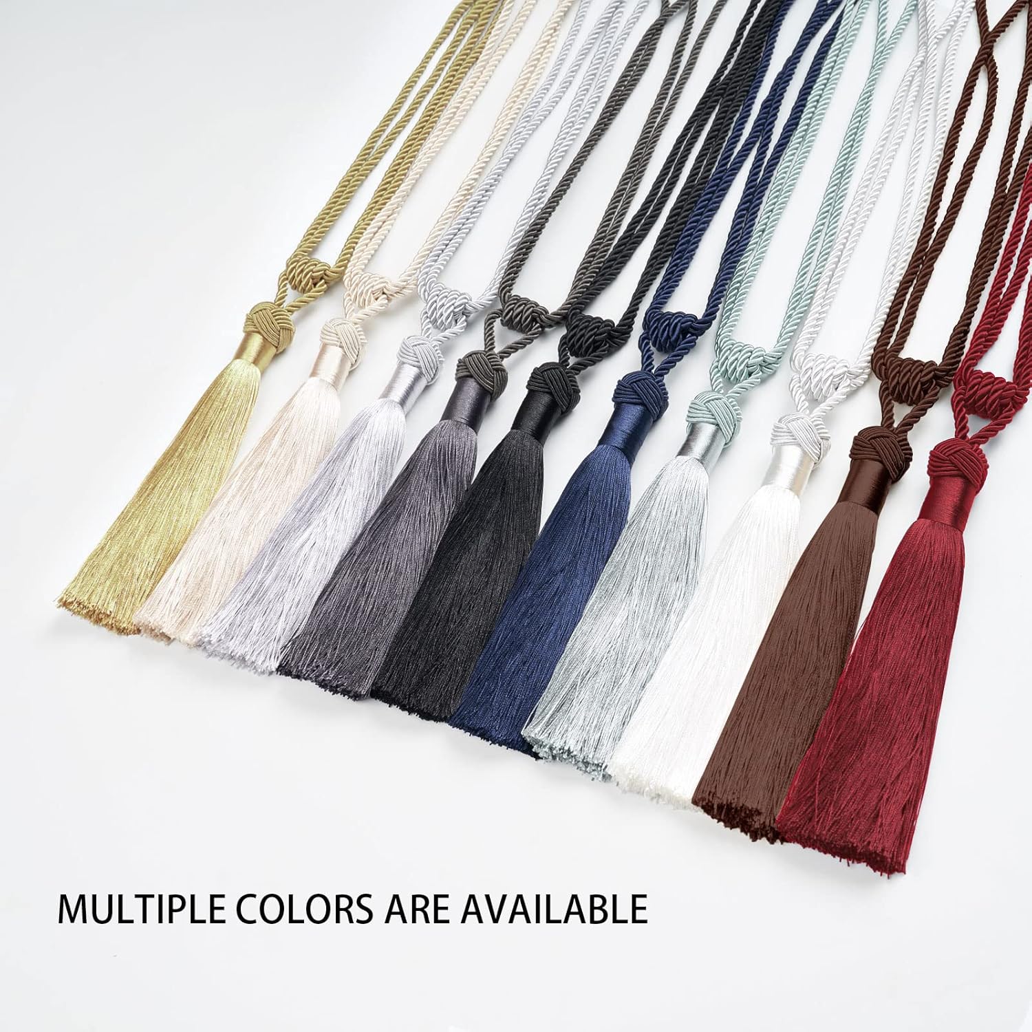 NICEEC 4 Pack Teal Curtain Tiebacks with Tassels