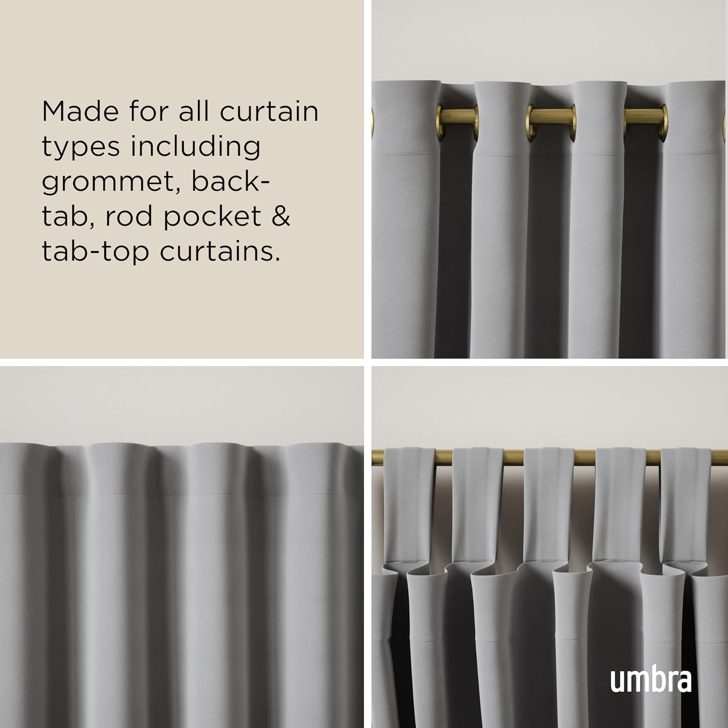 Umbra Cappa Curtain Rod 1 Inch 66 to 120 Inches