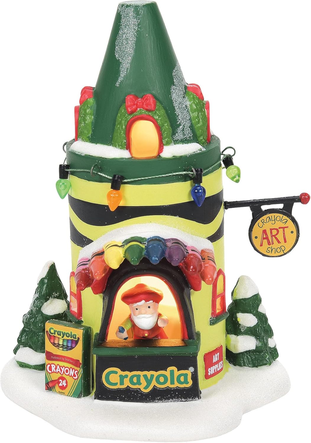 Department 56 North Pole Village Crayola Art Center Lit Building