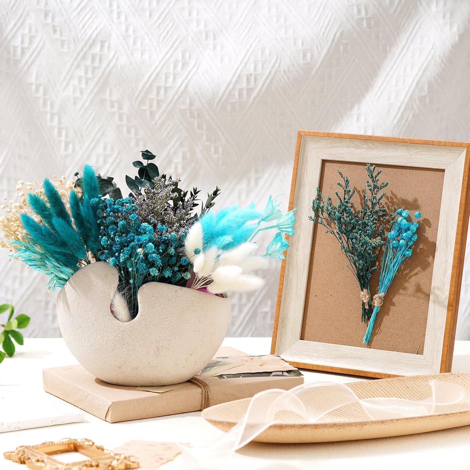 12 Pieces DIY Natural Dried Flower Set Blue
