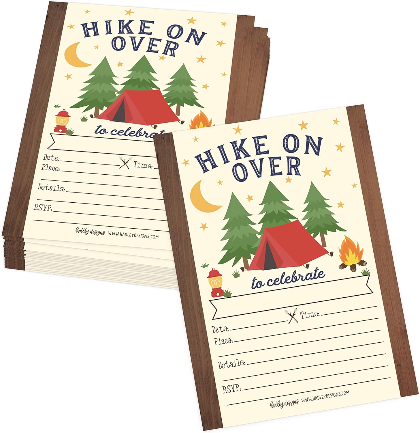 Hadley Designs 25 Camping Birthday Invitations