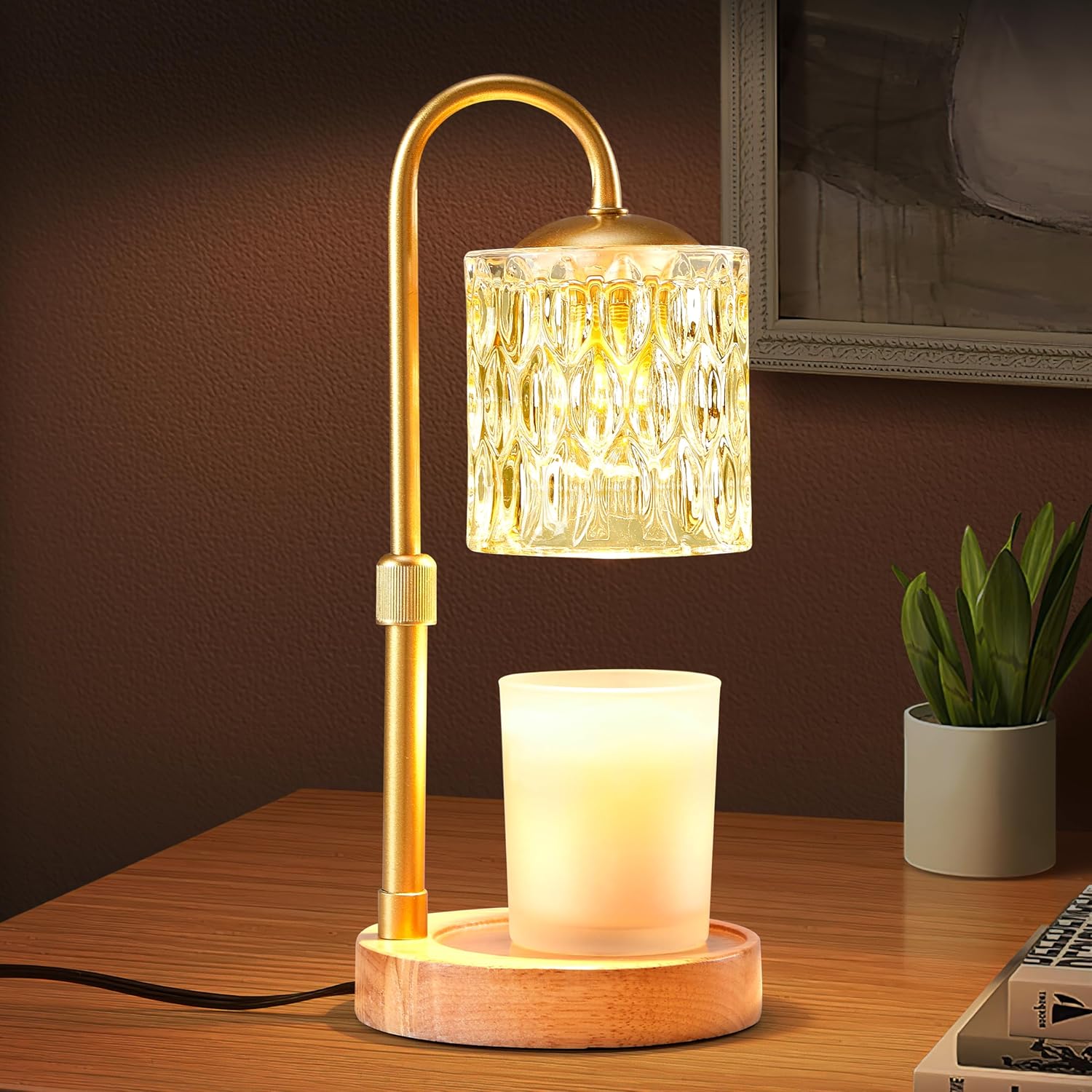 Briever Dimmable Candle Warmer Lamp with Timer and Height Adjustment