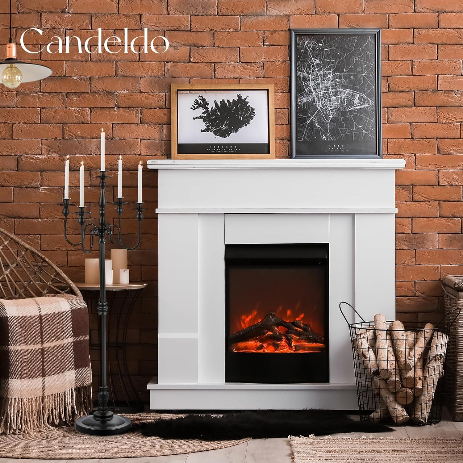 Candeldo 48 Inches Black Candelabra Set of 2
