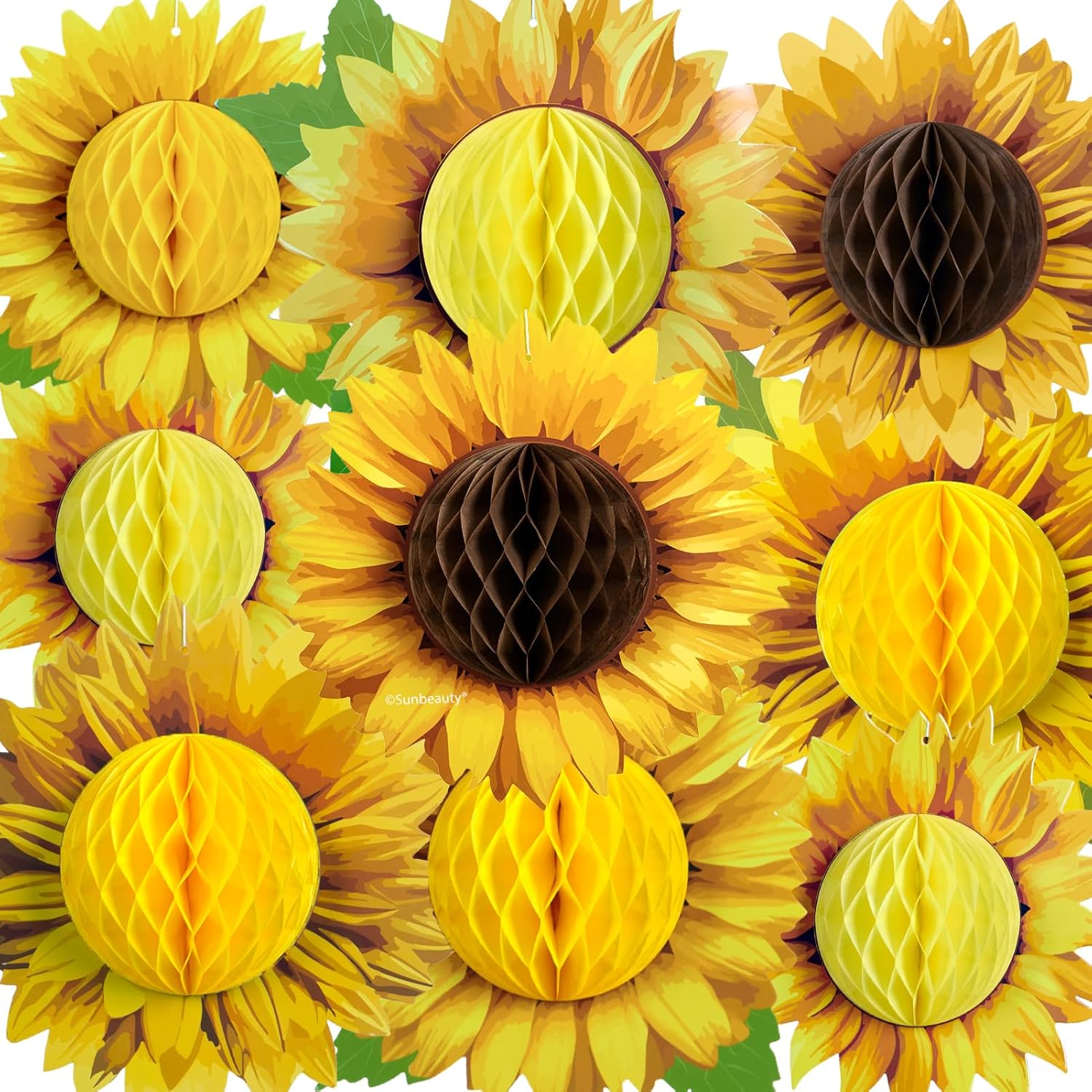 Paper Jazz Sunflower Honeycomb Decorations Set