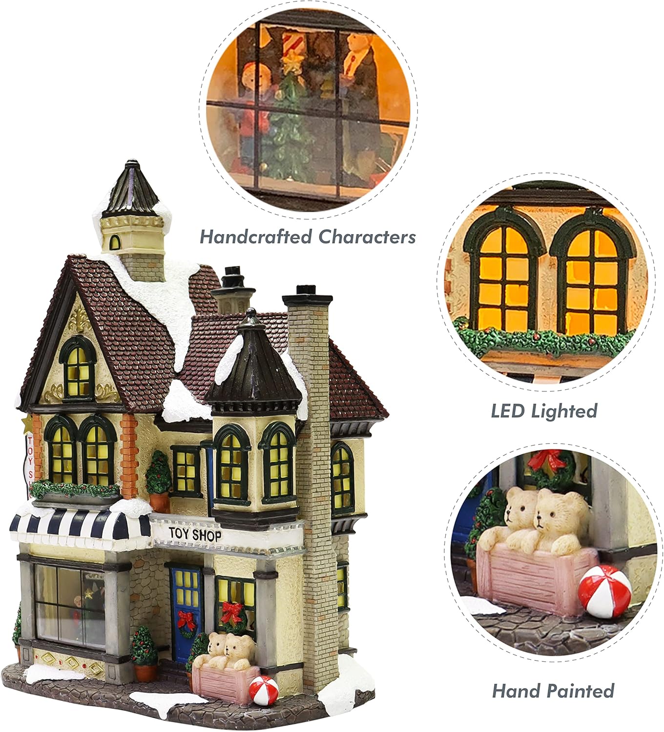Moments in Time 108 Incher Resin Christmas Village Building with LED Lights