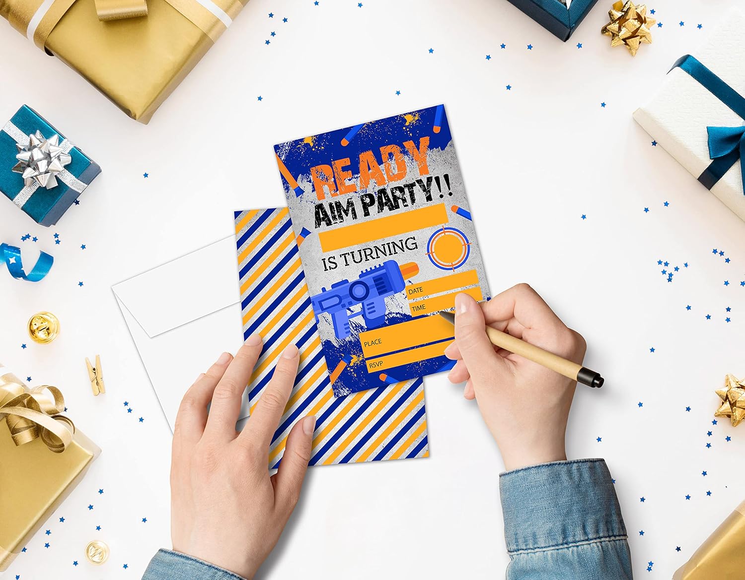 OICPYD Dart Gun Birthday Invitations