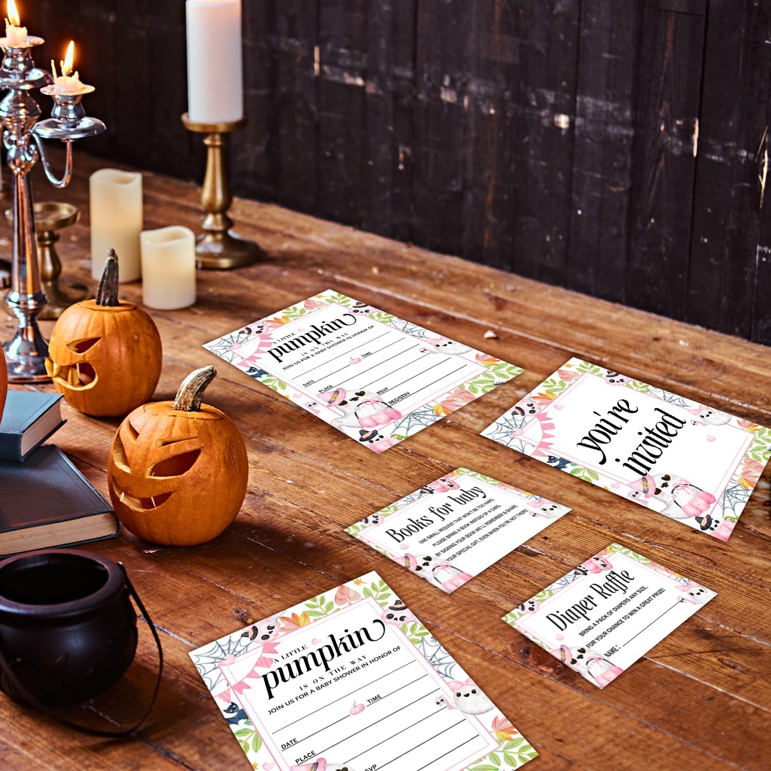 Zgogy Halloween Baby Shower Invitations Set 10