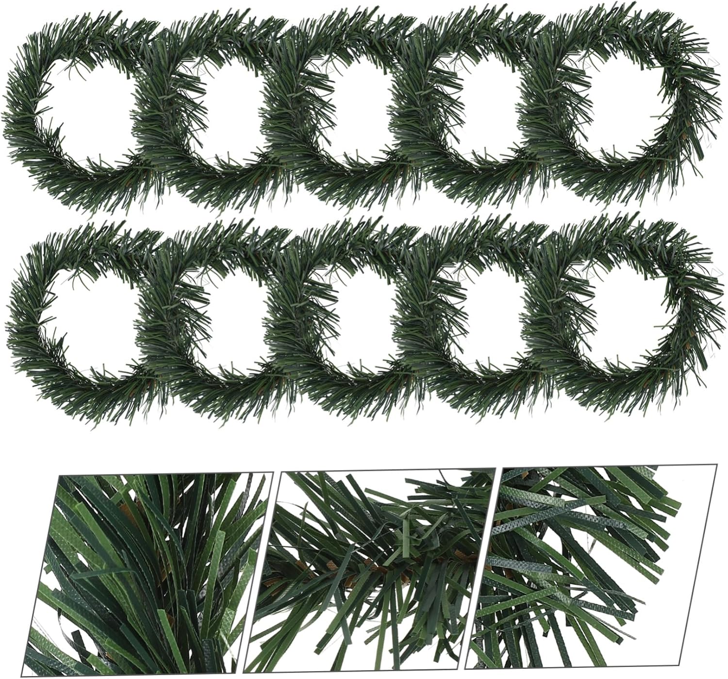 10pcs Artificial Pine Candle Wreaths for Christmas Decorations