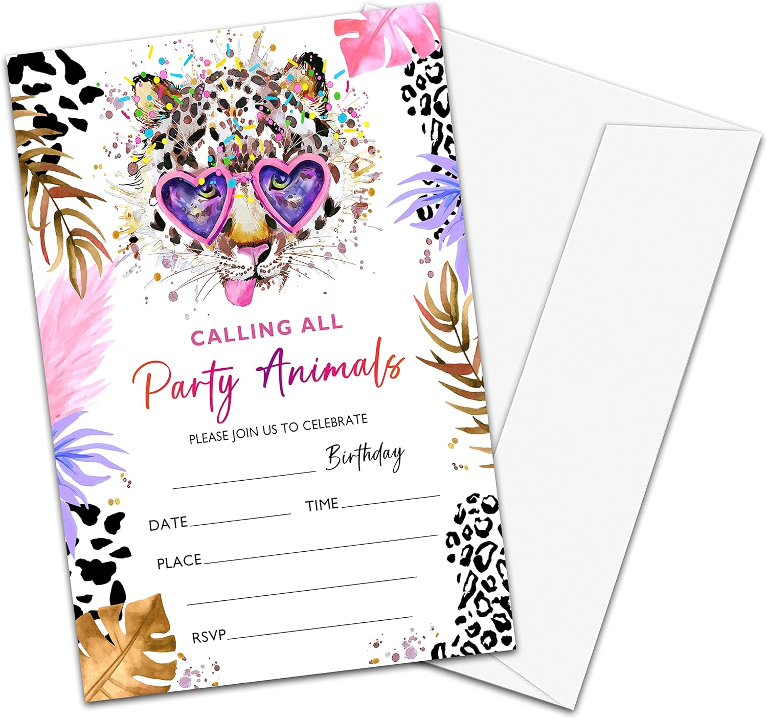 NYCTUG Leopard Print Birthday Invitations for Teens