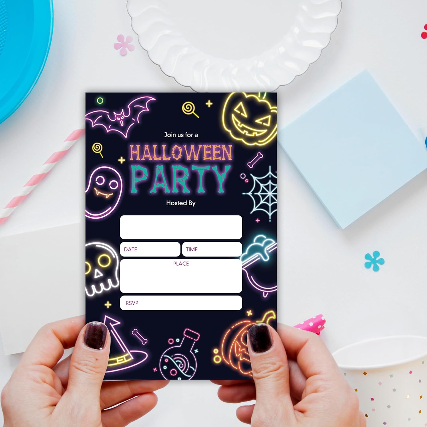 25 Halloween Party Invitation Cards with Envelopes