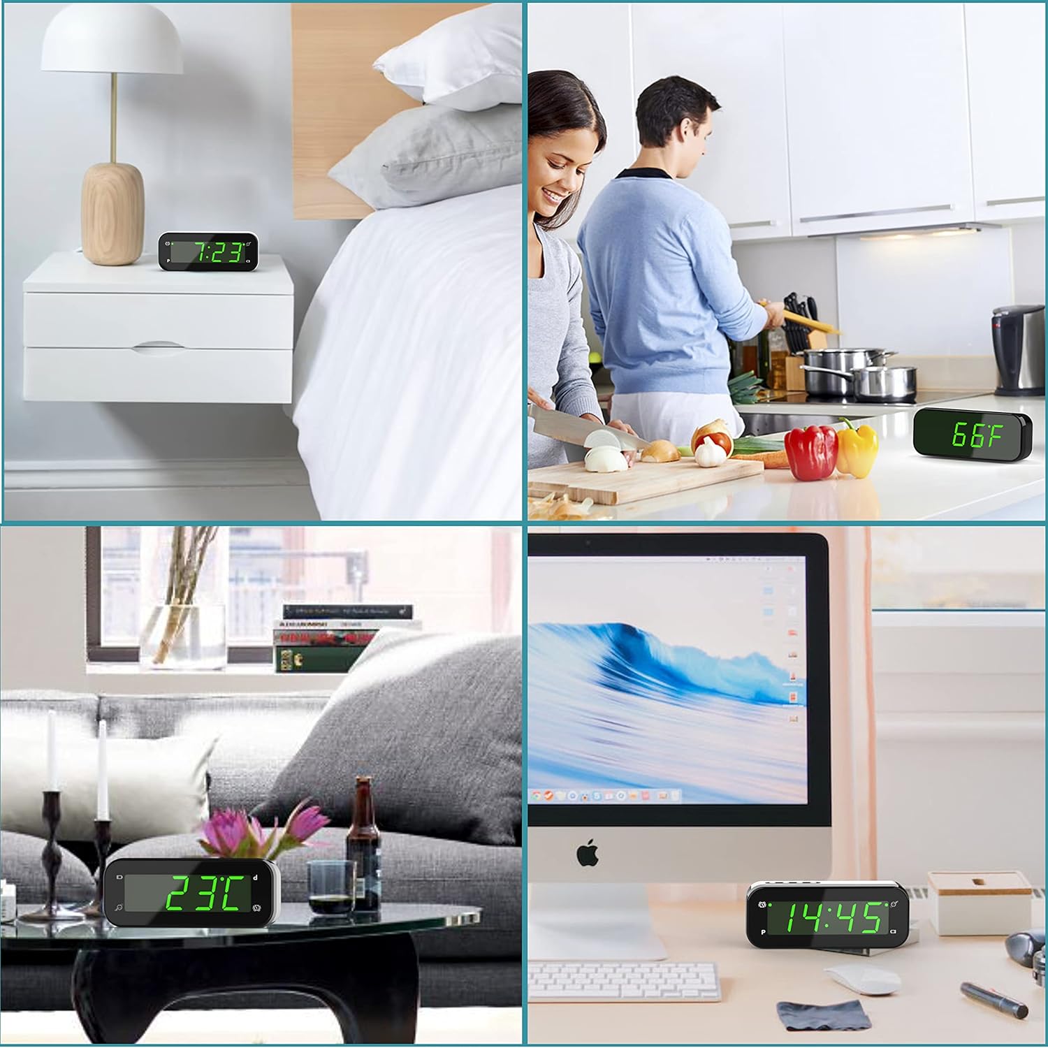 KWANWA 2 in 1 Alarm Clock Thermometer