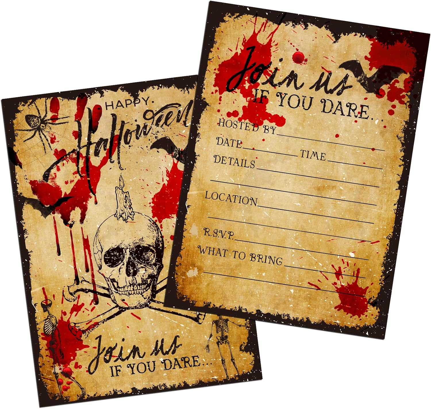 FLYAB Halloween Invitation Cards 12pcs with Envelopes