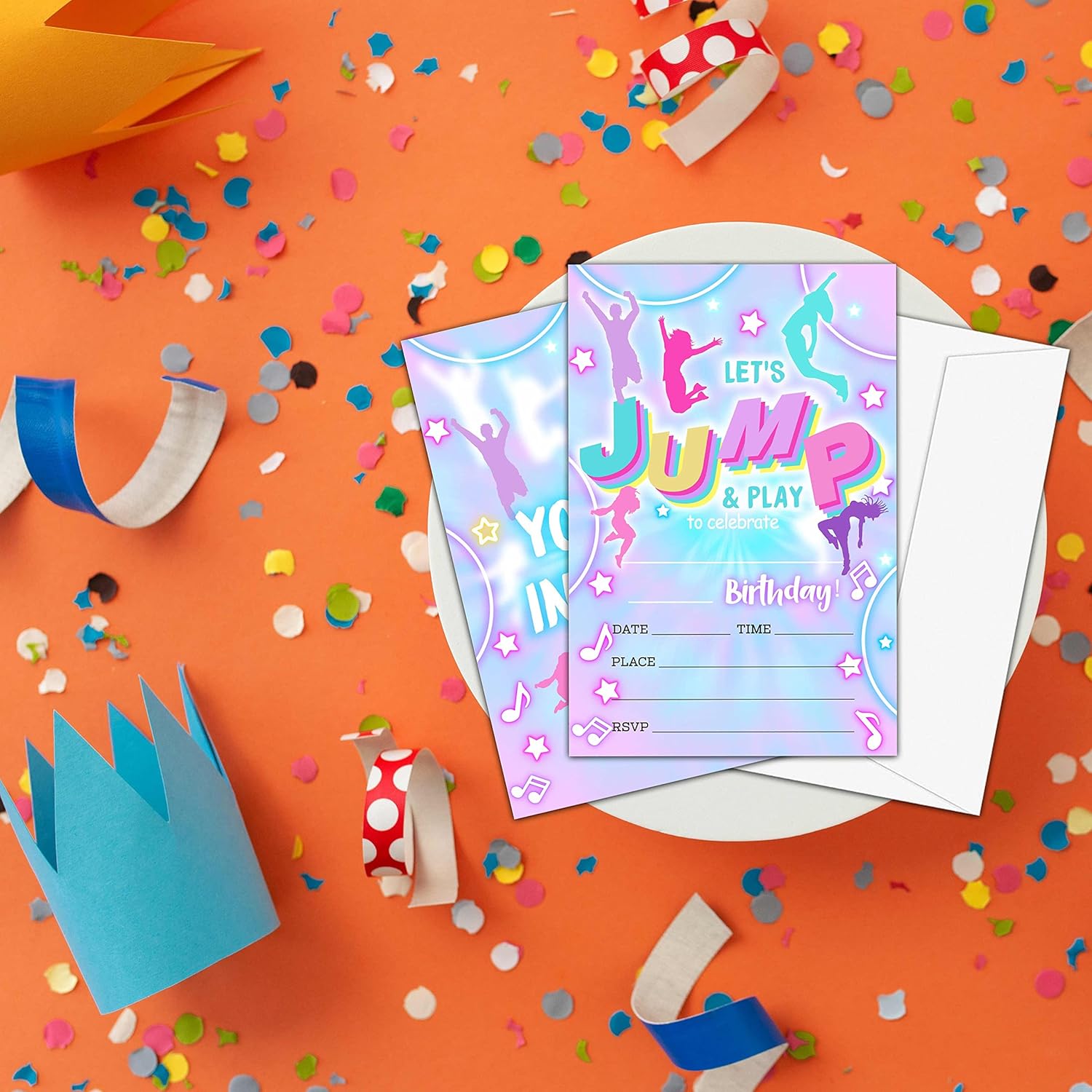NYCTUG Neon Double-Sided Birthday Party Invites