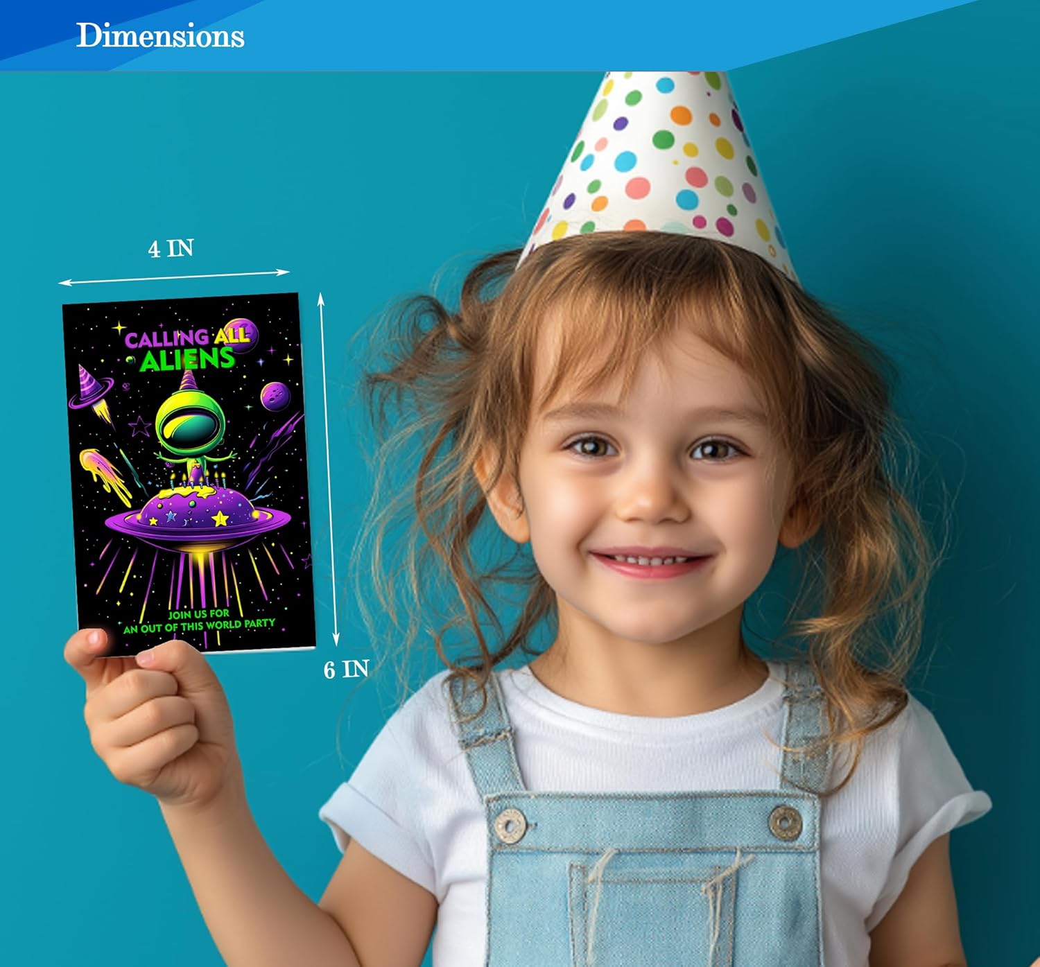 Space Theme Birthday Invitations for Boys 4x6 Inches 30 Sets with Envelopes