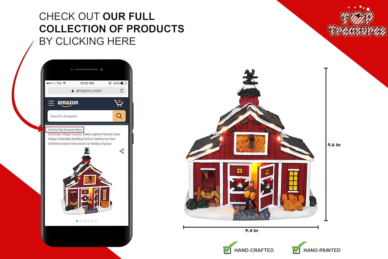 Christmas Village Farm Country Barn Collectible