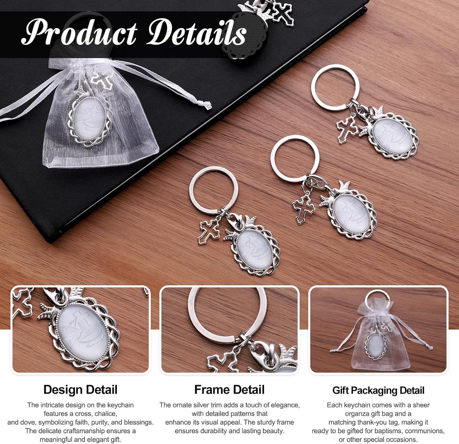 12 Pcs Holy Spirit Keychain Baptism Party Favors