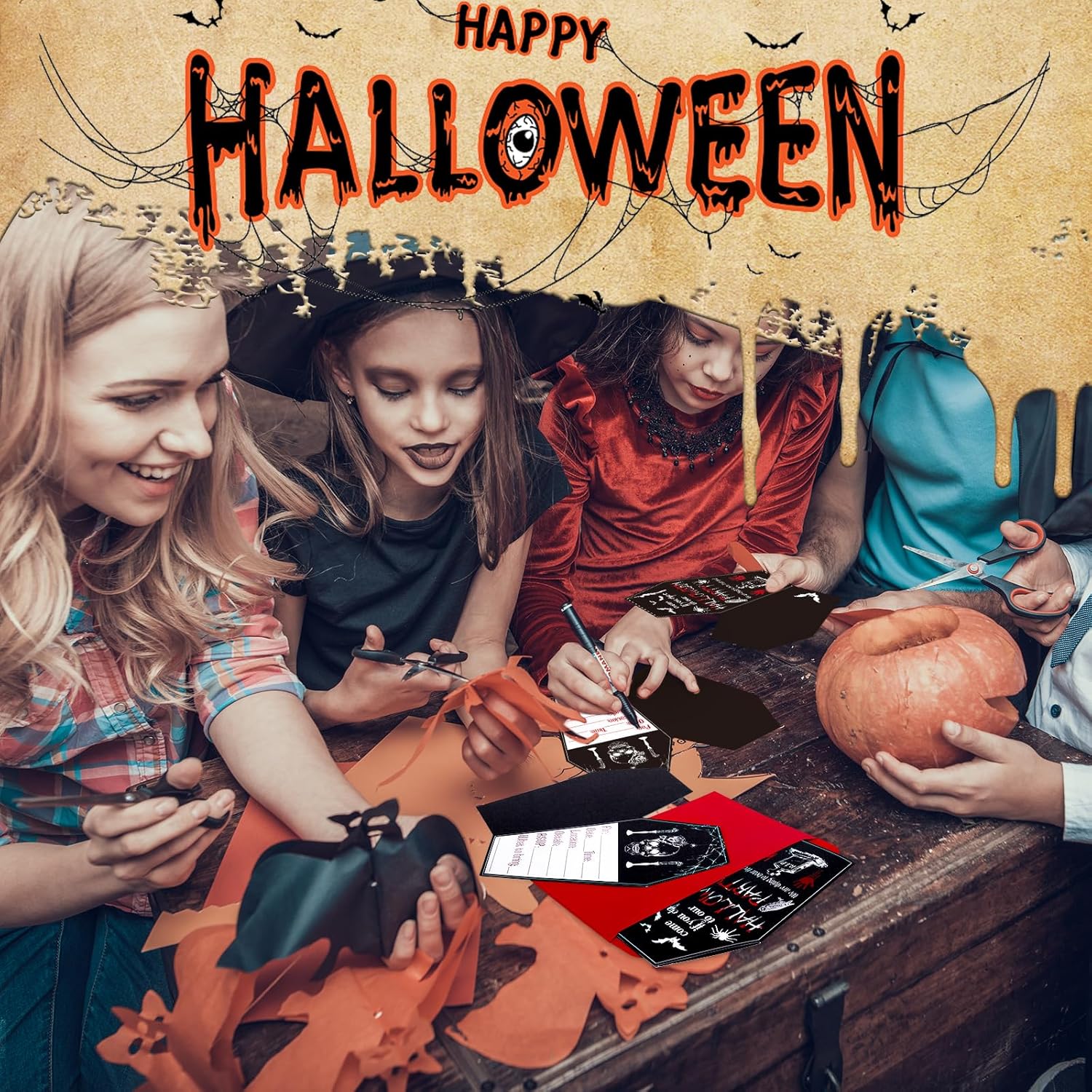 Halloween Party Invitation Cards and Envelopes 20 Pieces