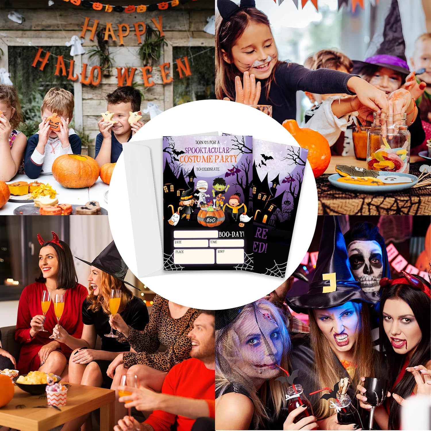 Halloween Party Invitations Cards with Envelopes