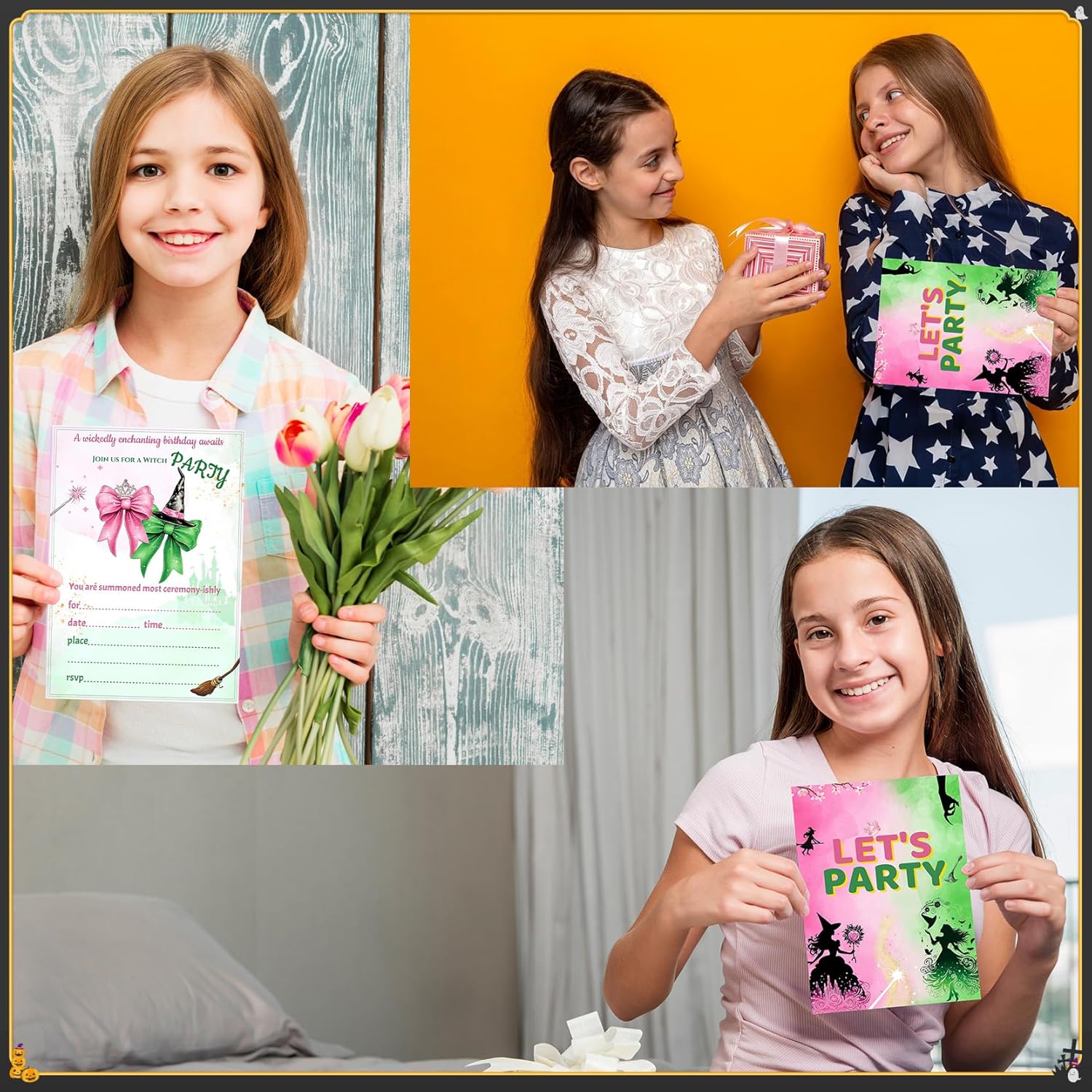 15 Witch Themed Birthday Party Invitations Set