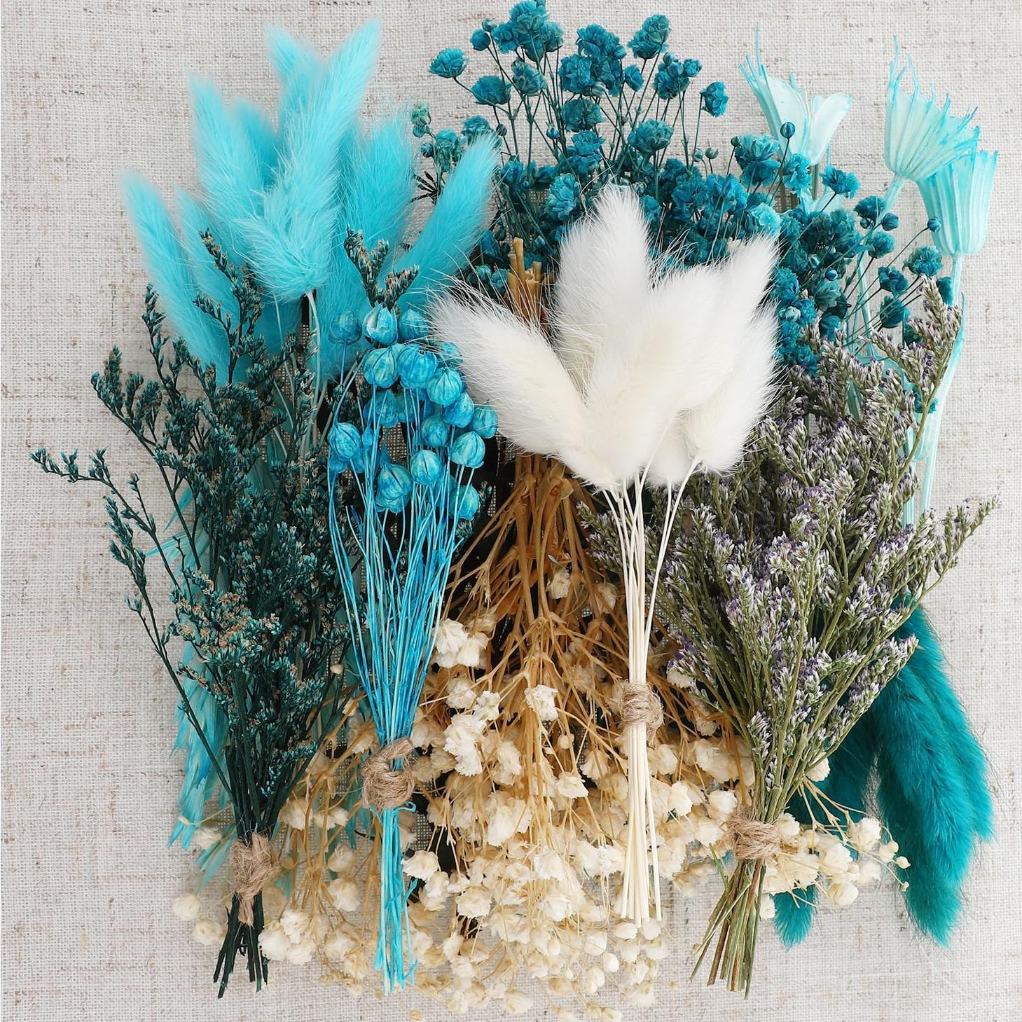 12 Pieces DIY Natural Dried Flower Set Blue