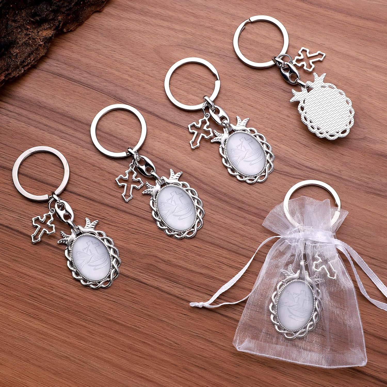 12 Pcs Holy Spirit Keychain Baptism Party Favors