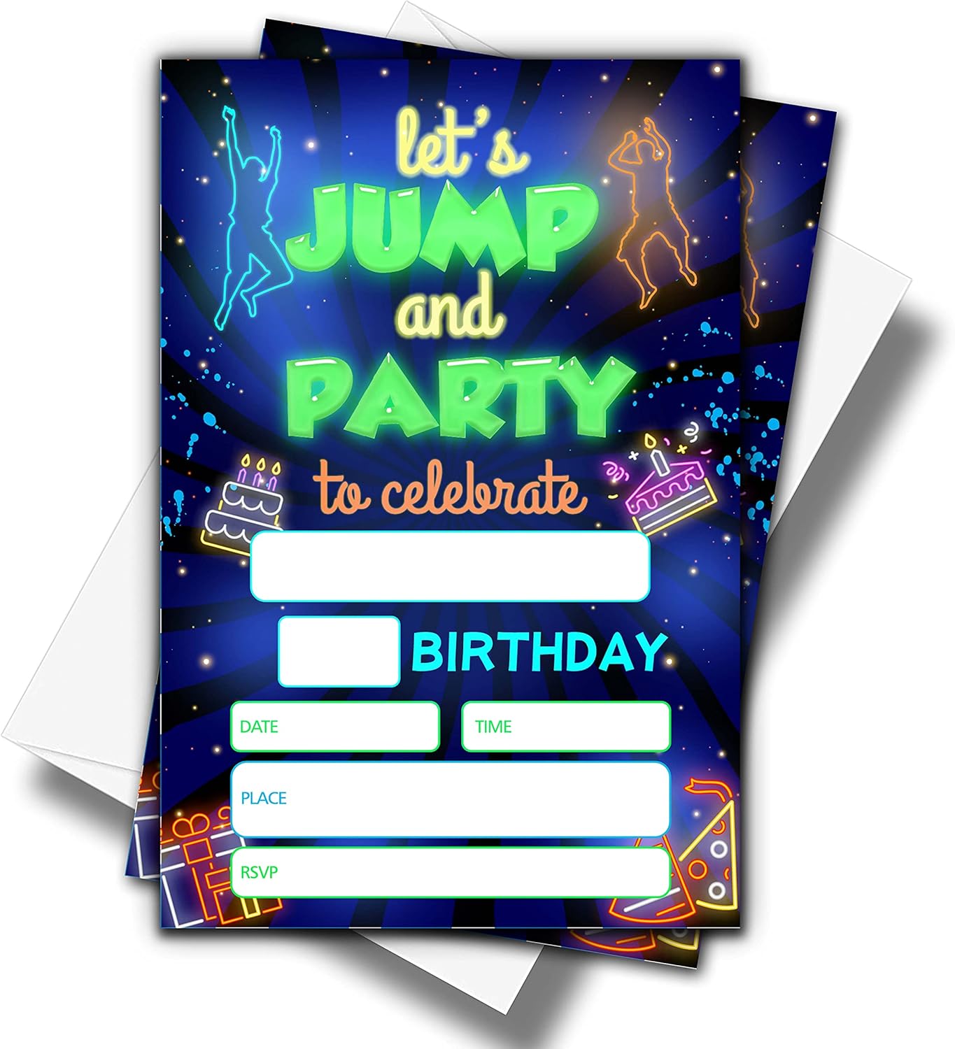 ONDTOM Jump Trampoline Birthday Invites 20 Pack