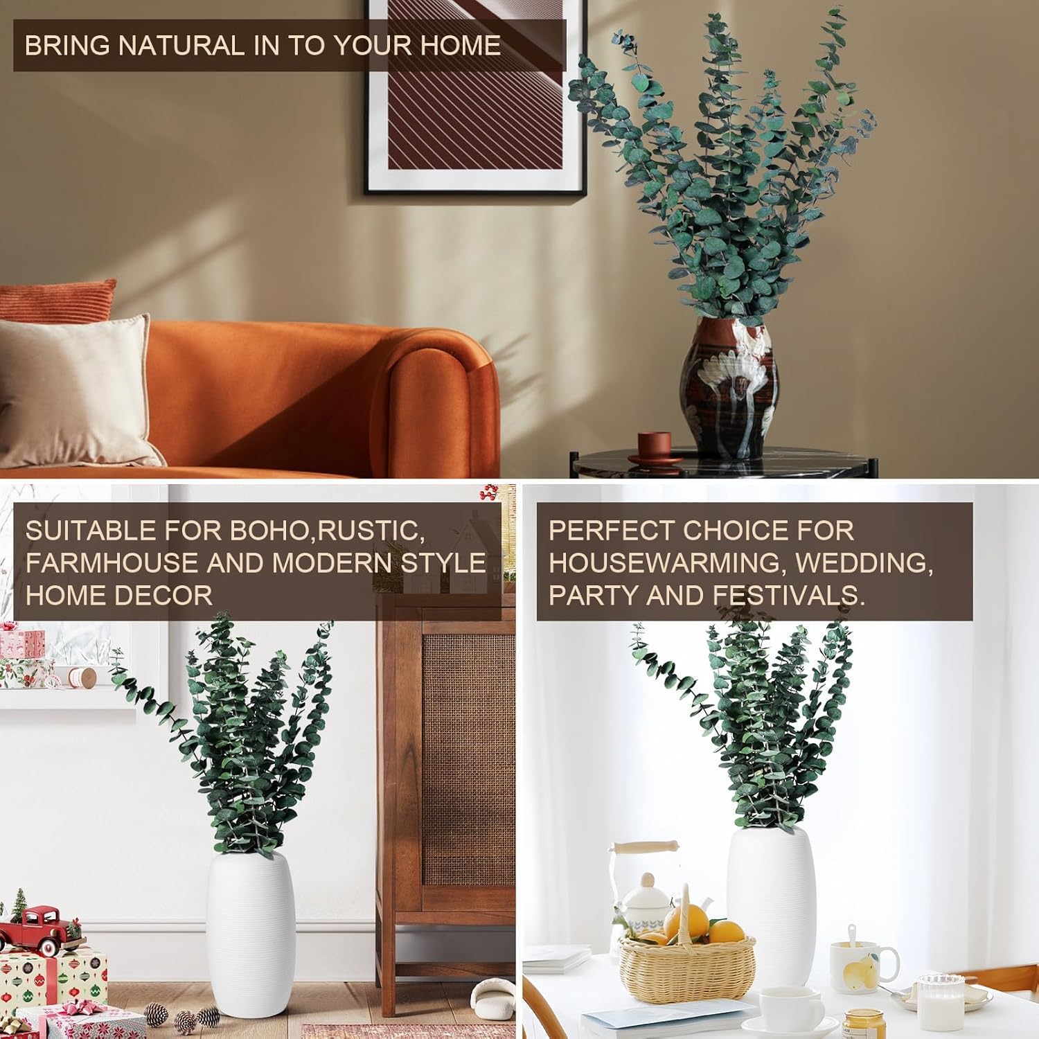 CozyKoala Dried Eucalyptus Decor 20 Stems