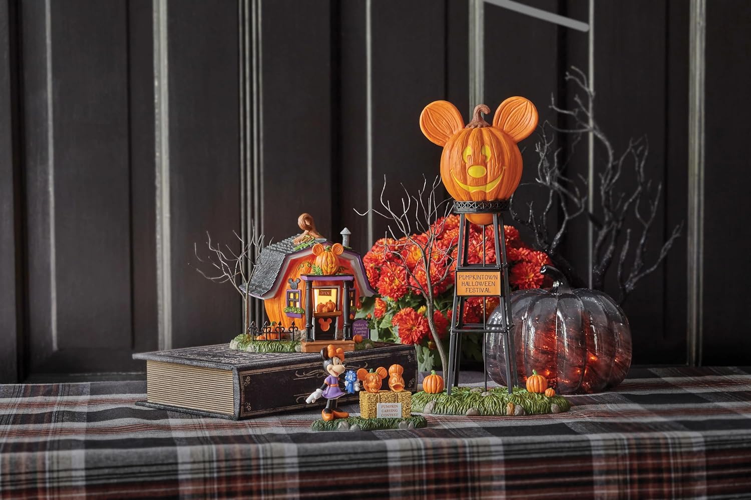 Department 56 Disney Halloween Pumpkin Town Mickey Mouse Carving Studio Lighted Building