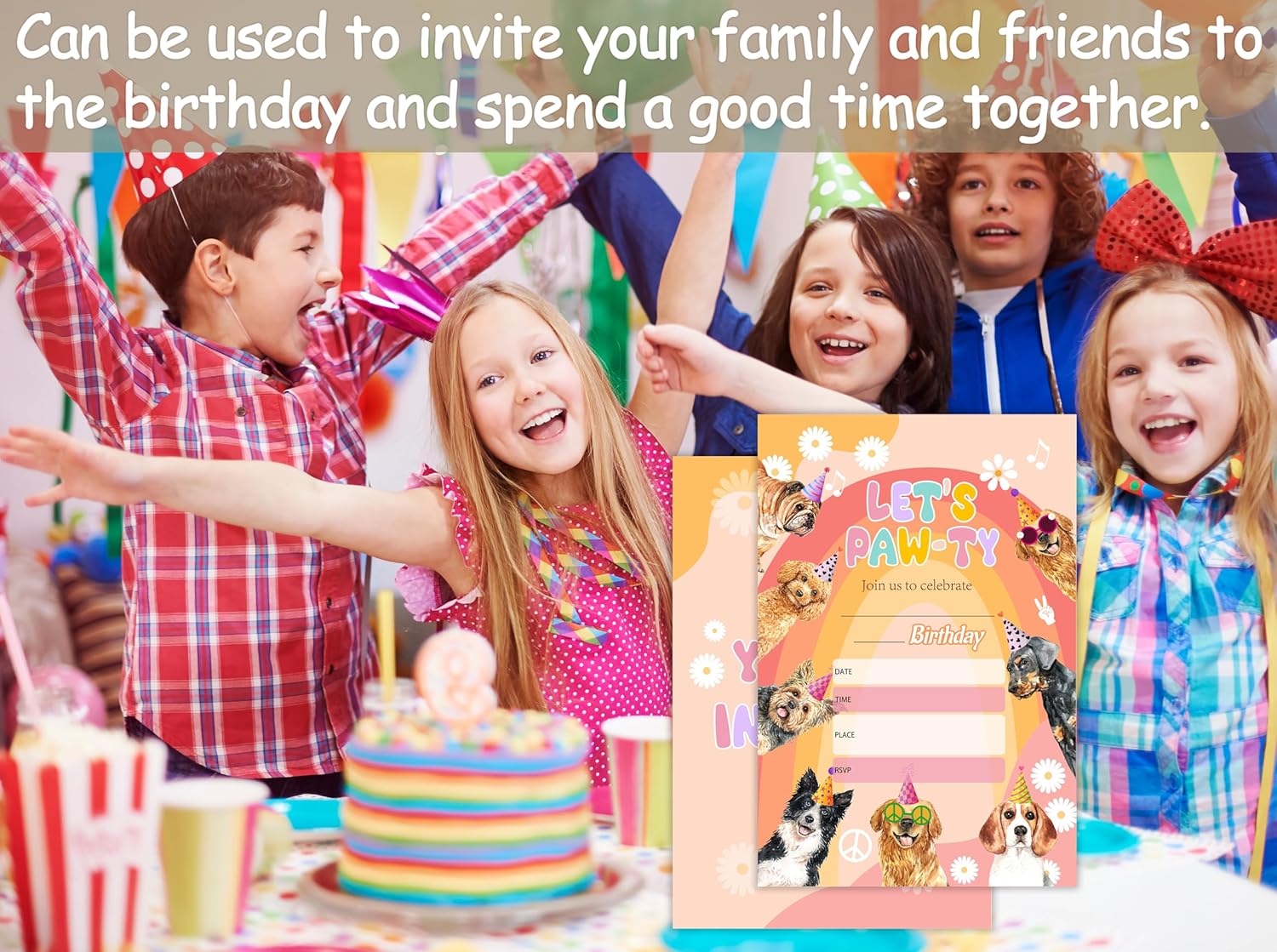 Puppy Dogs Birthday Invitations With Envelopes
