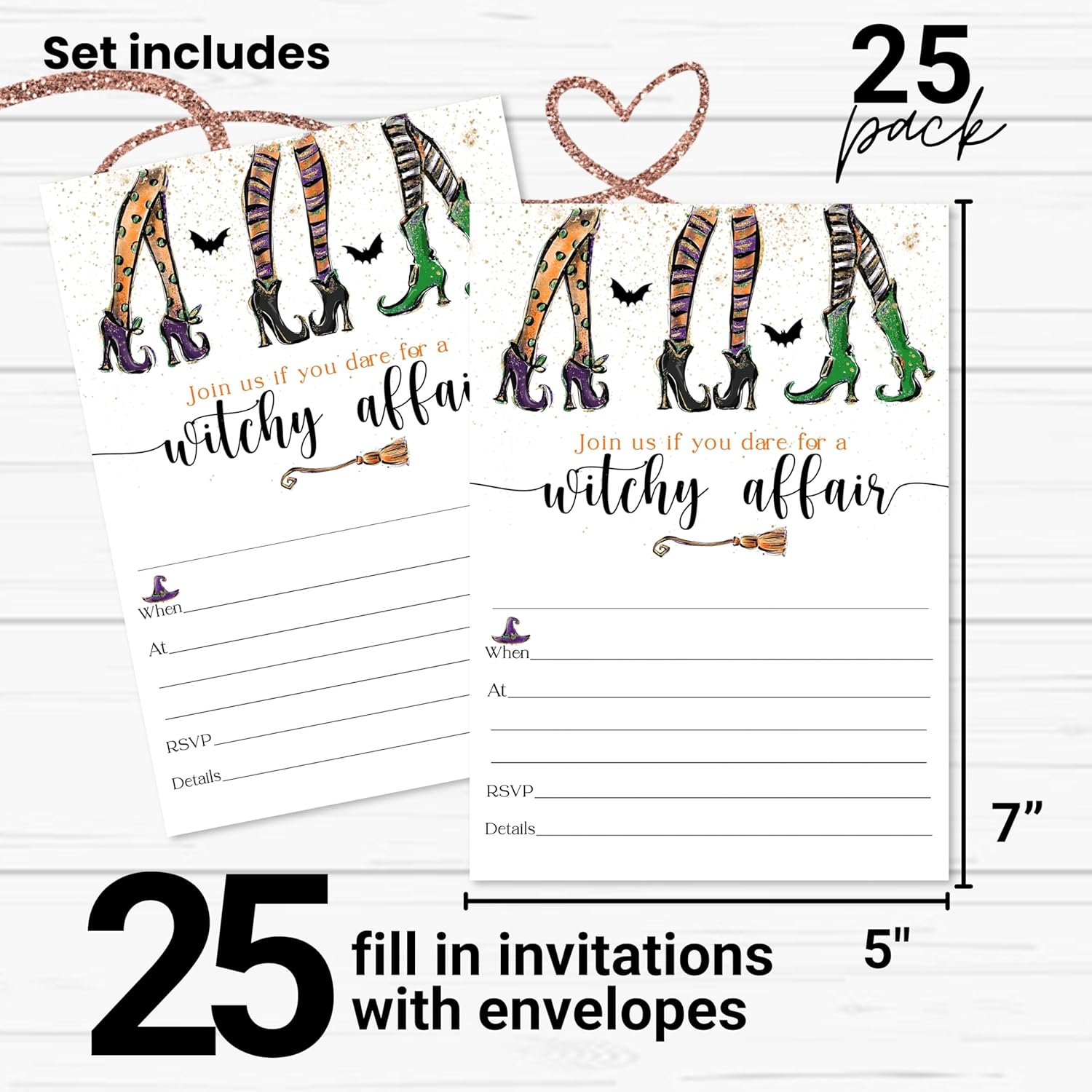 Witchy Fun Invitations with Envelopes - 25 Pack