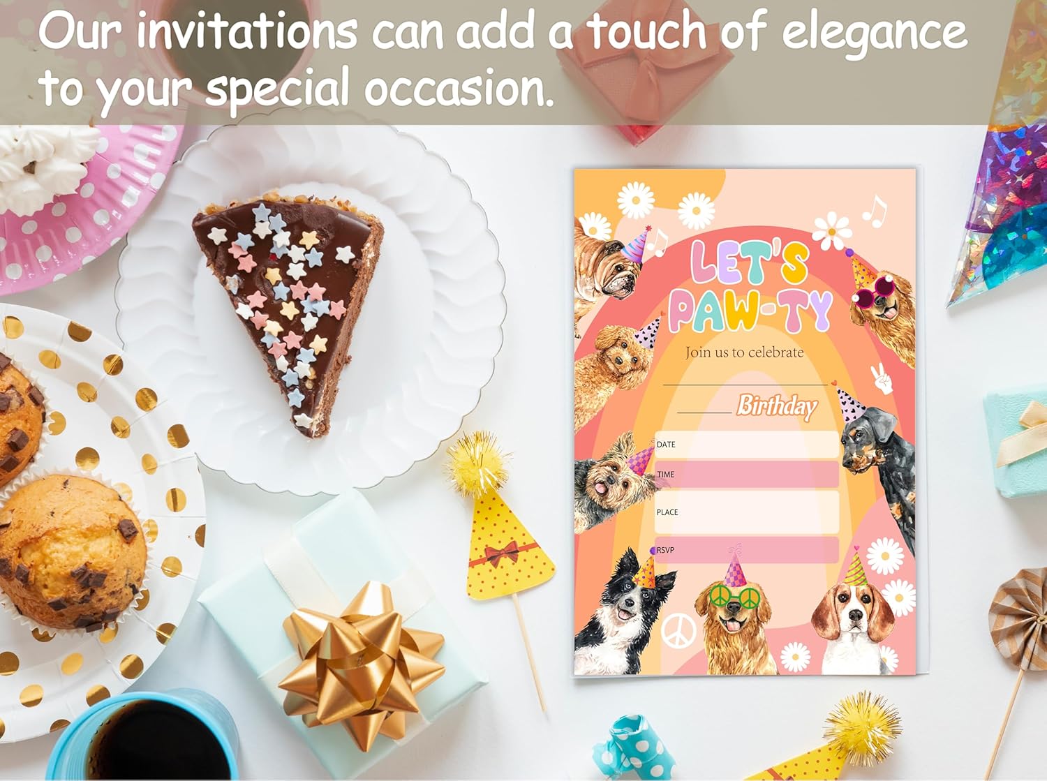 Puppy Dogs Birthday Invitations With Envelopes
