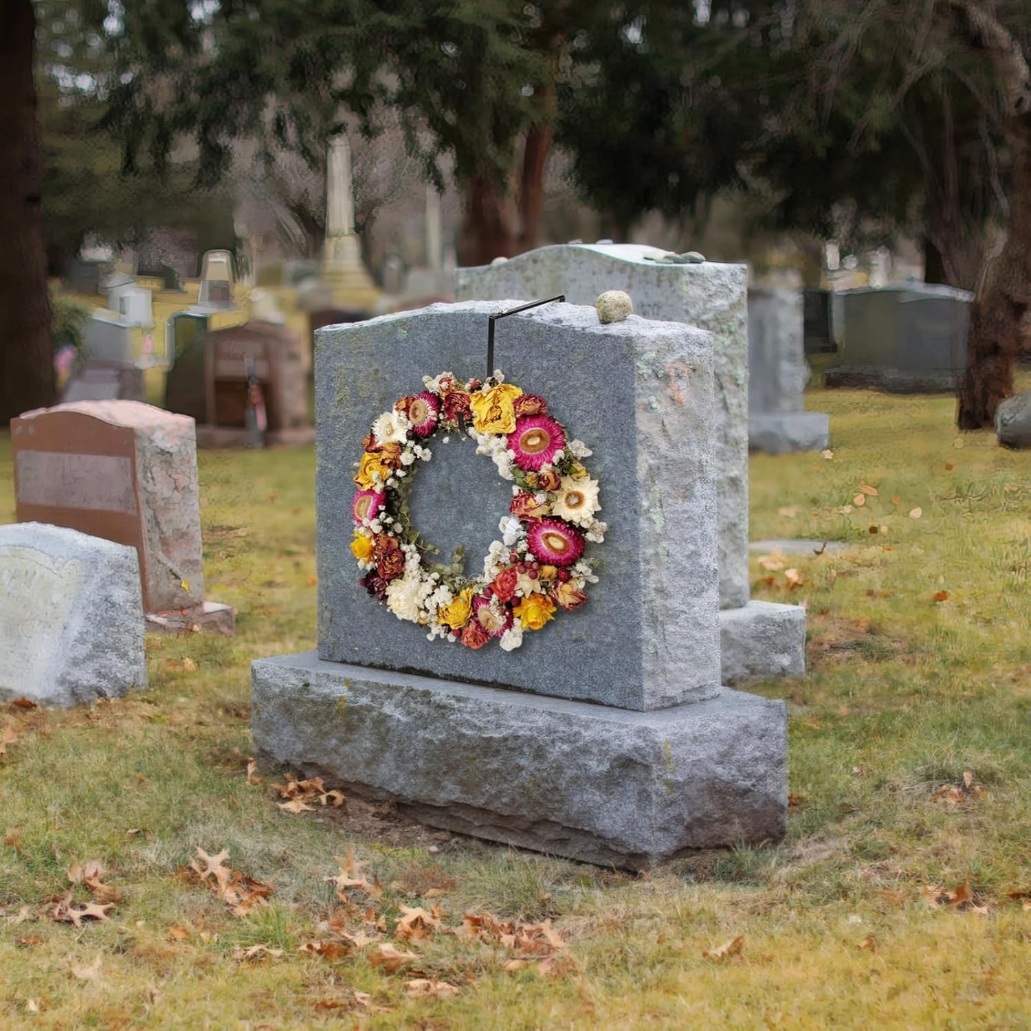 Adjustable Cemetery Wreath Holder Hooks 8-Pack