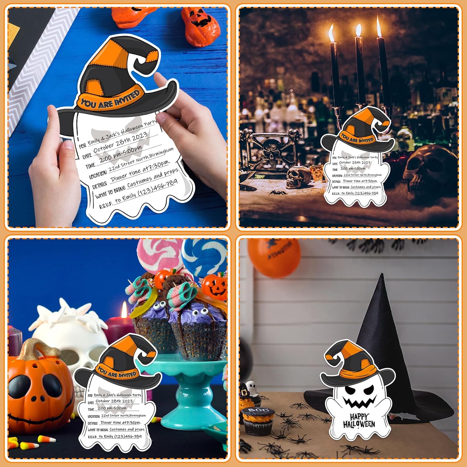 FaCraft Halloween Invitations with Envelopes