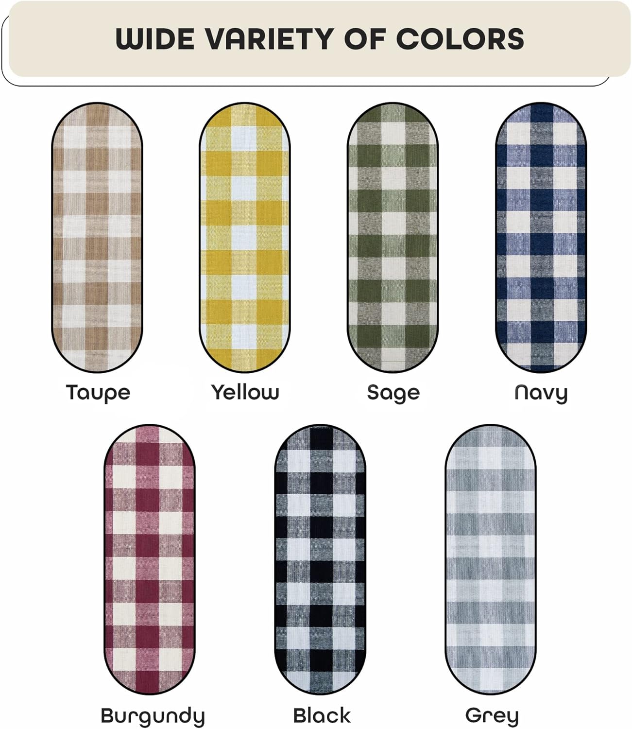 ACHIM Buffalo Check Panel Curtains - Taupe Ivory Plaid 42x84 Inches
