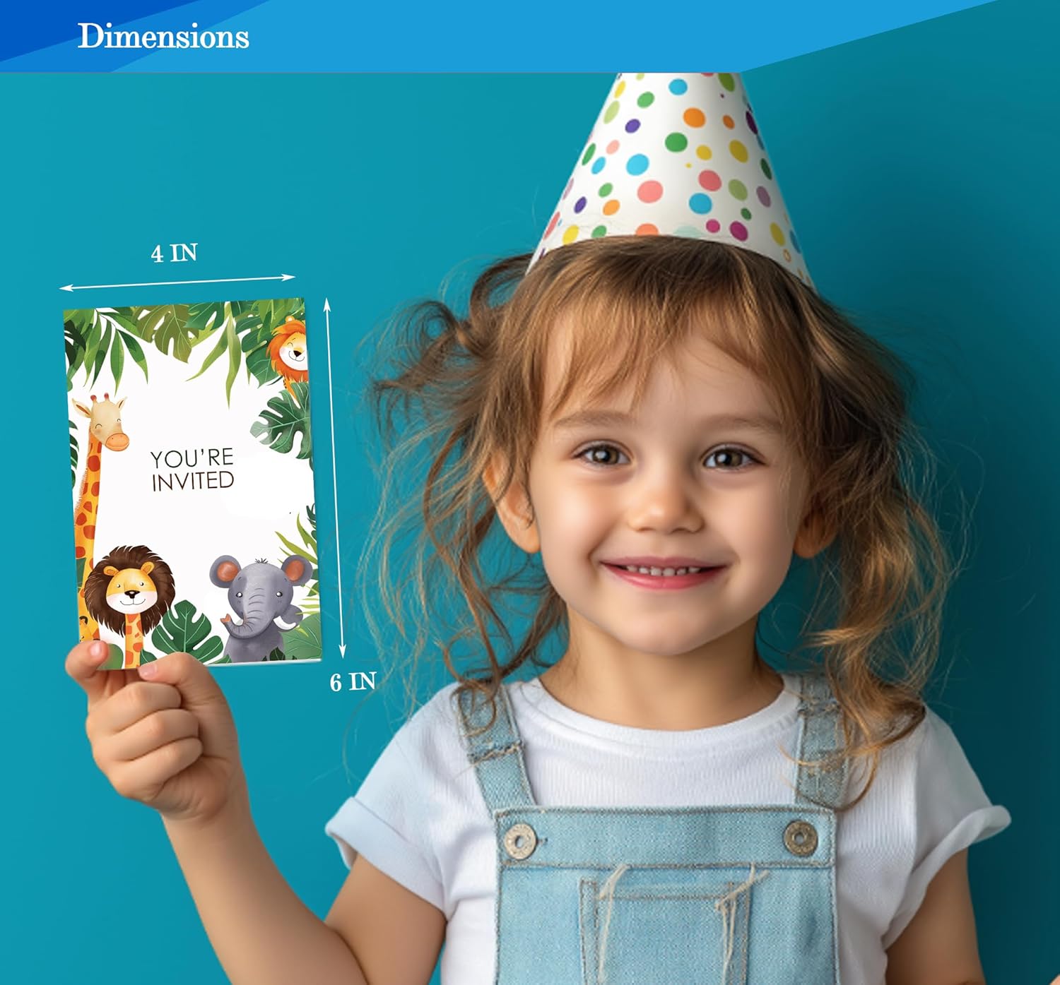 Cute Jungle Animals Birthday Invitations for Boys 4x6 30 Sets