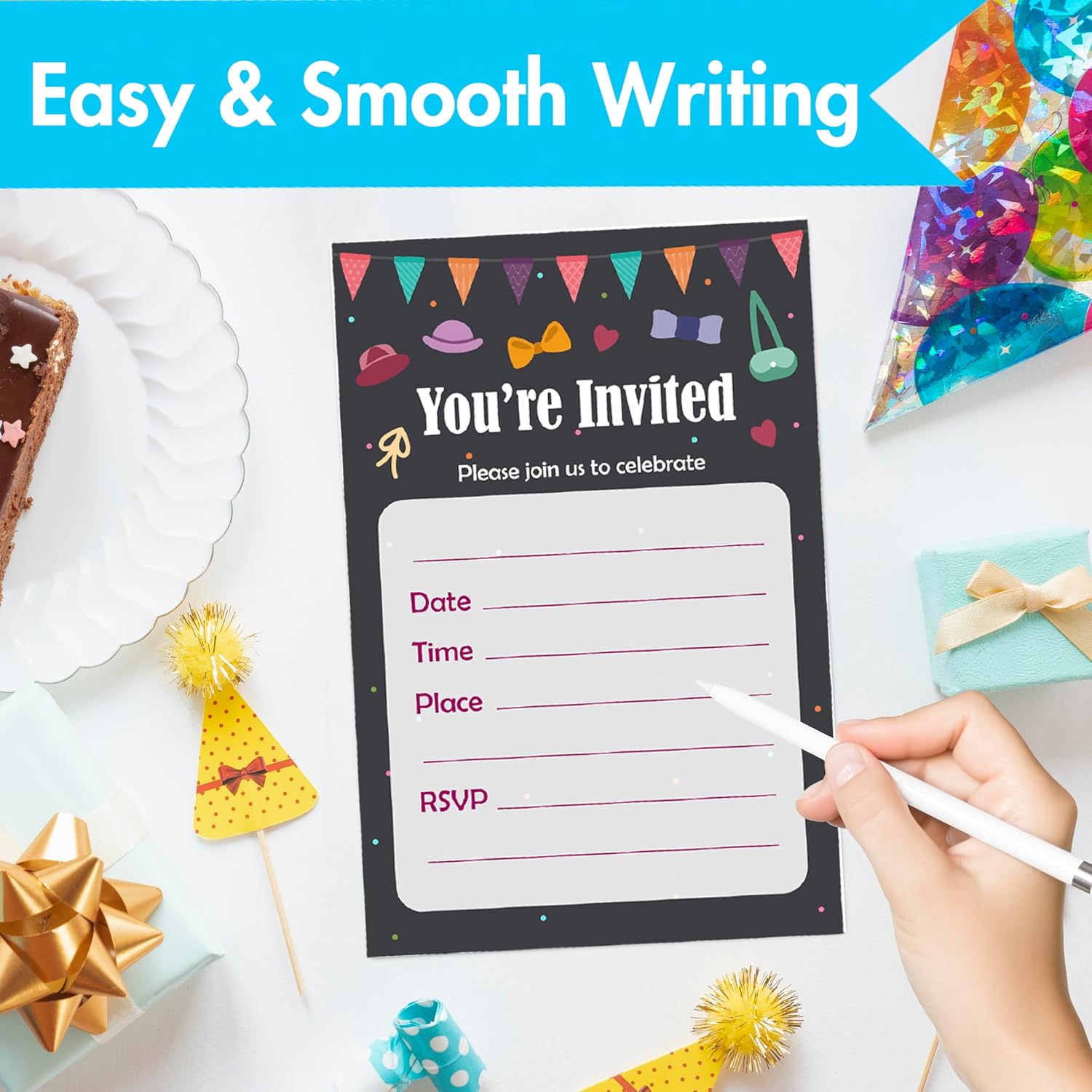 Owl Themed Birthday Invitations with Envelopes 30Pack