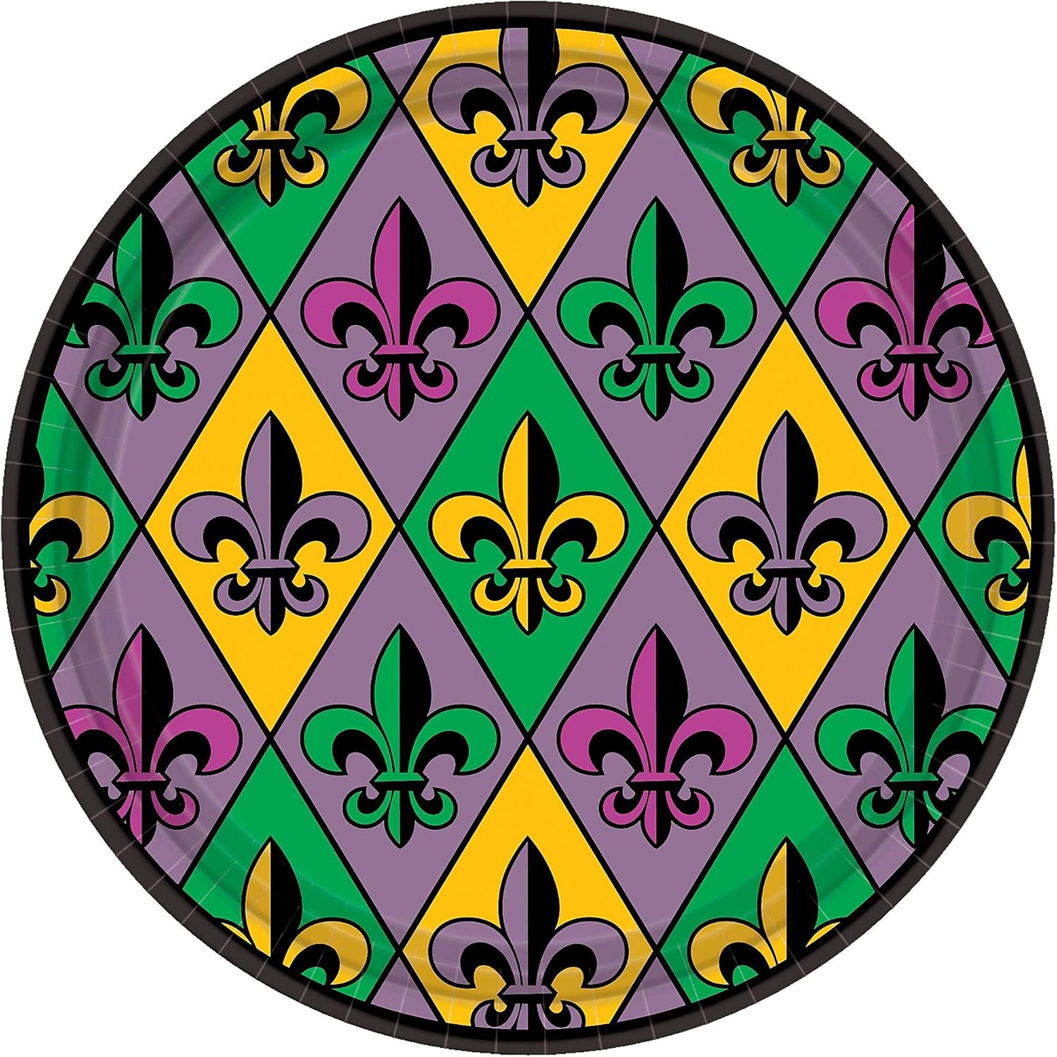 Fleur De Lis Round Disposable Plates 9 Pack of 18