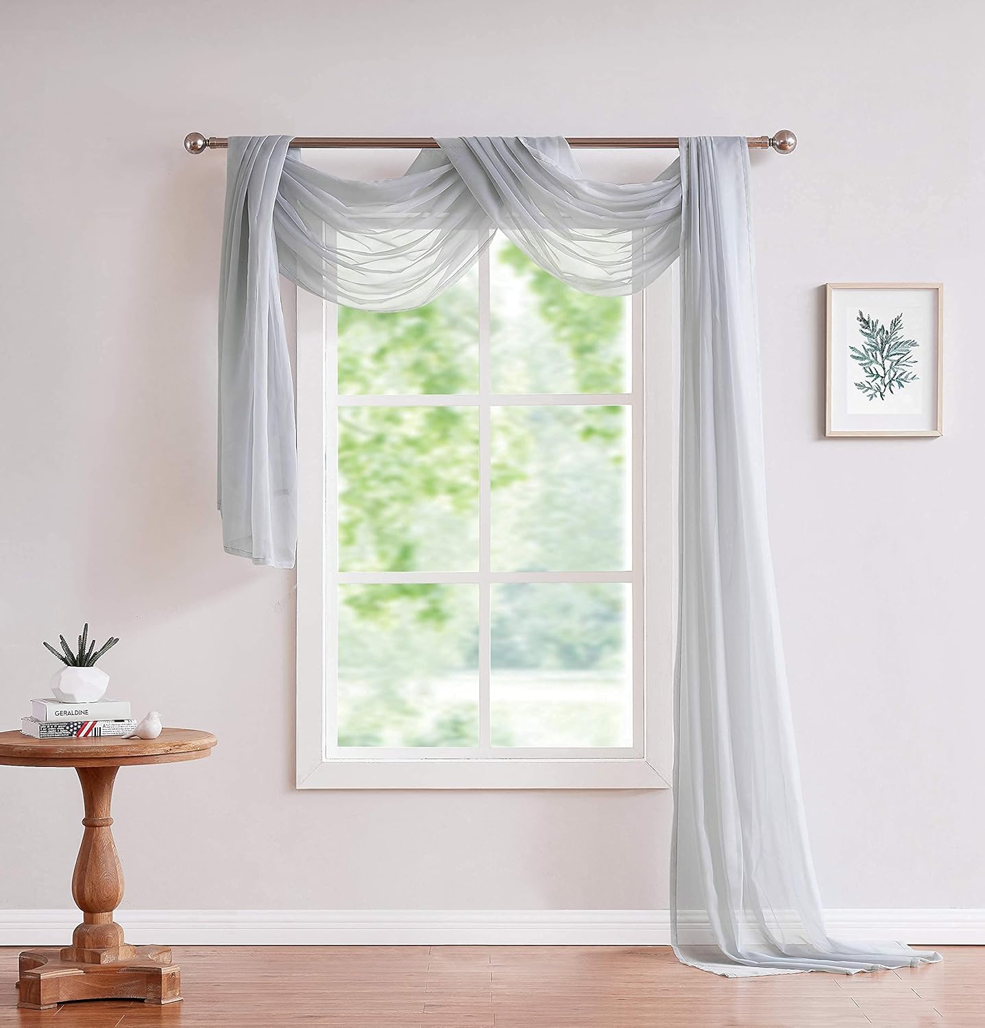 LinenZone Silver Window Scarf Valance 288 Inch