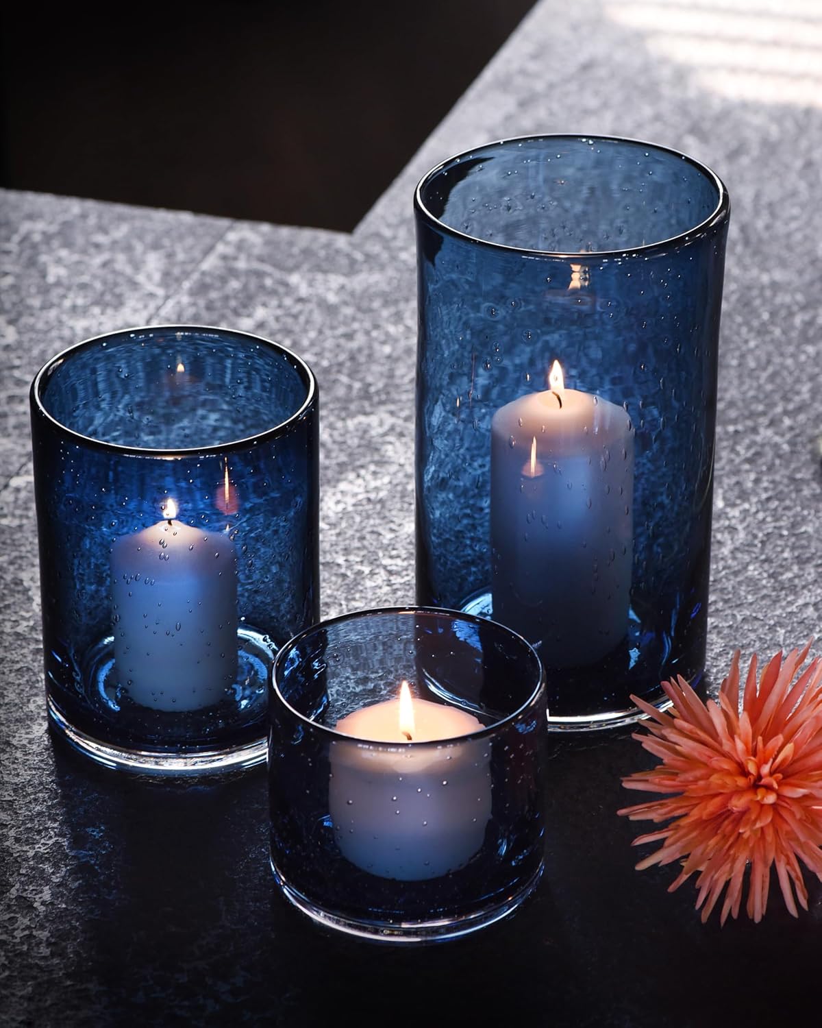 ARIAMOTION Glass Hurricane Candle Holders Set of 3