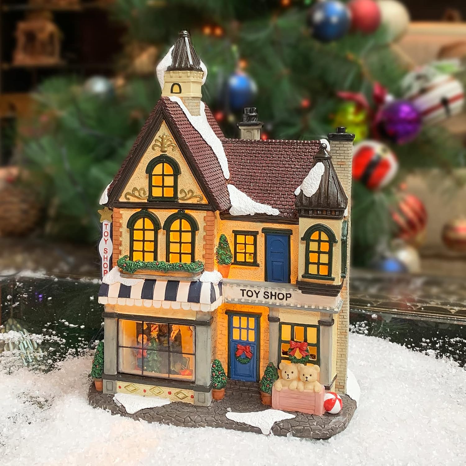 Moments in Time 108 Incher Resin Christmas Village Building with LED Lights