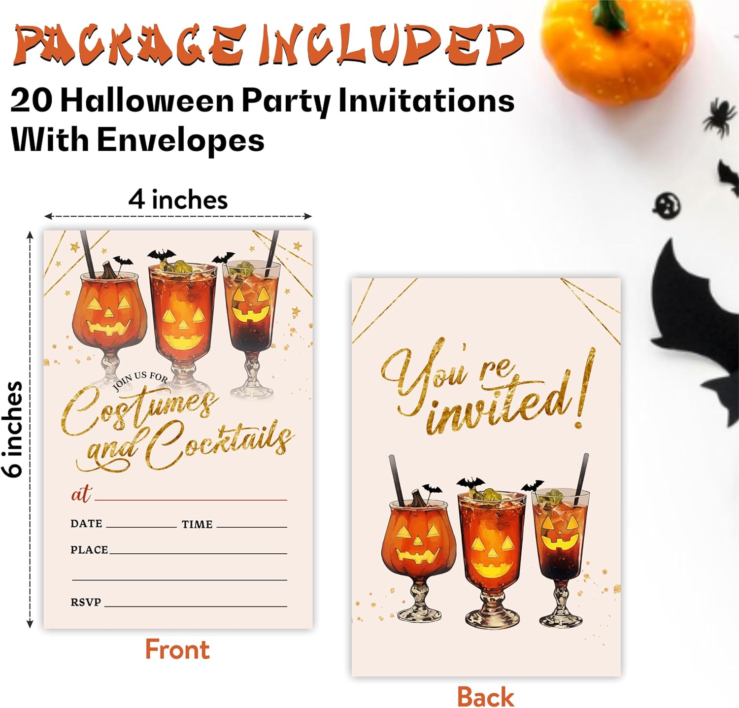 EXW Halloween Costume Party Invitations With Envelopes