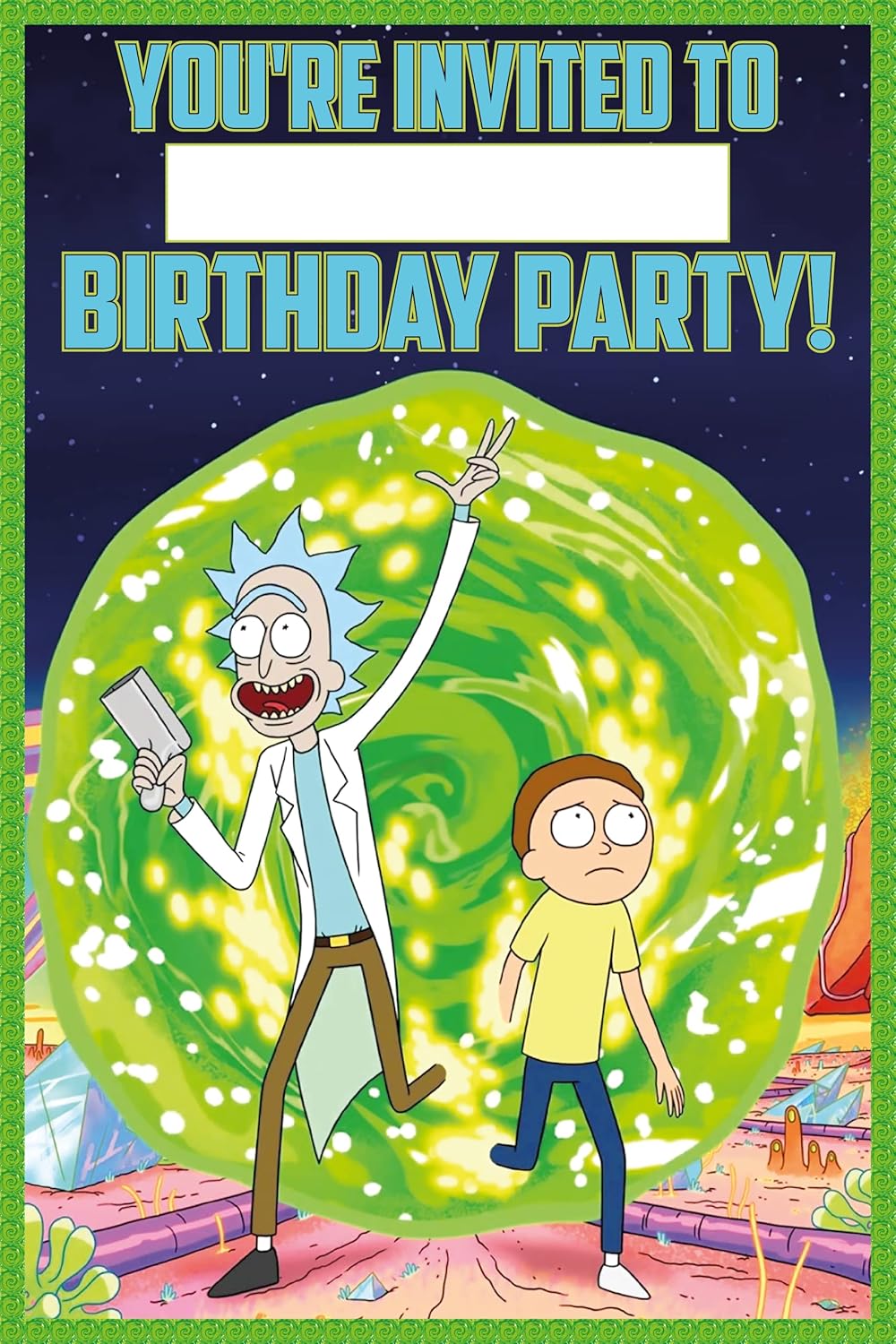 Set of 20 Anime Science Birthday Invites with Envelopes